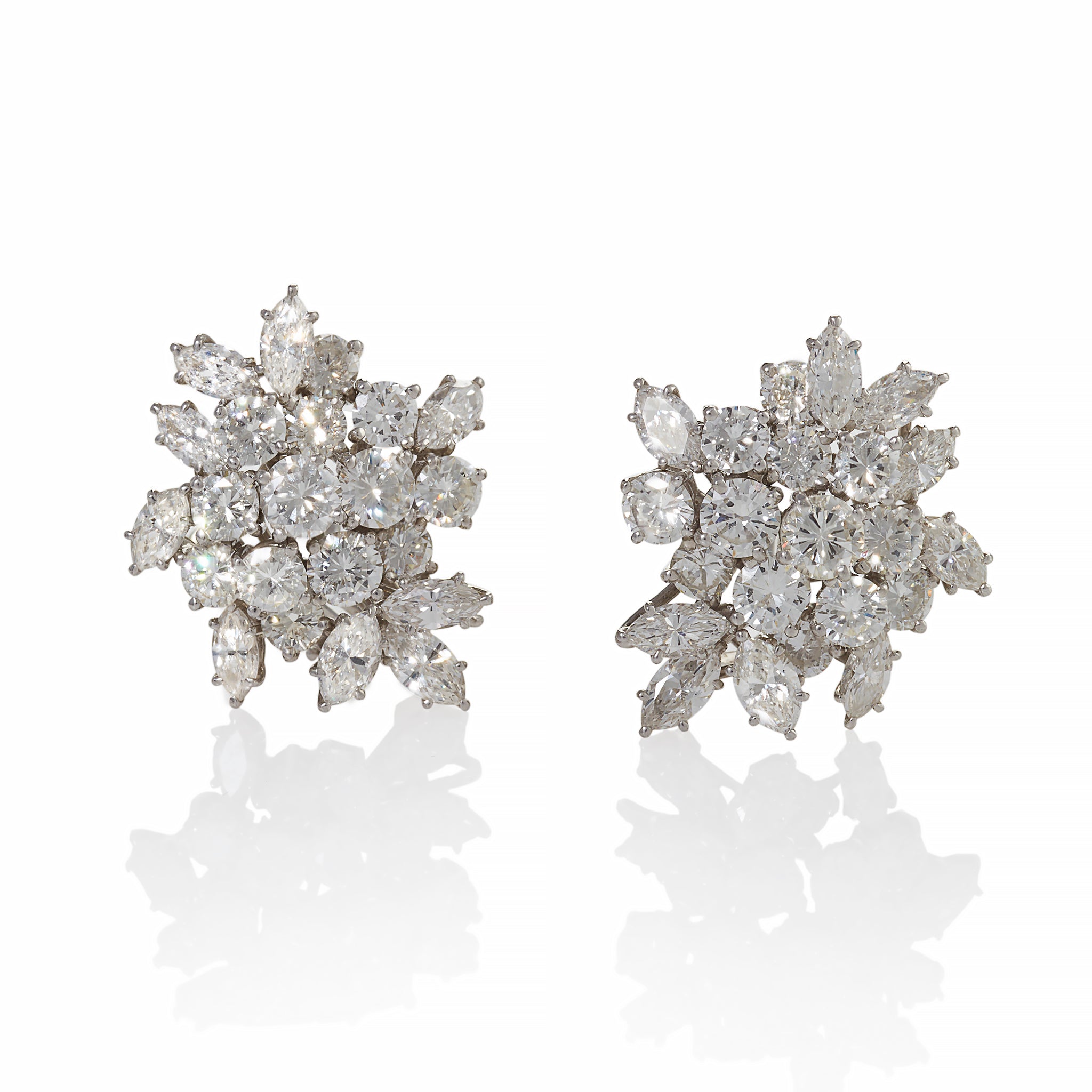 Elegant Diamond Cluster Pendant Earrings for Women - Day & Night Wear - Perfect for Weddings, Parties & Special Occasions