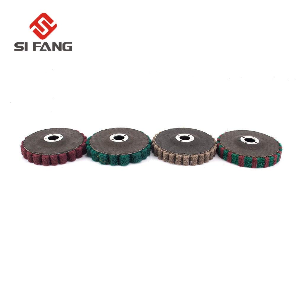4Pcs 4-Inch Nylon Fiber Flap Polishing Wheel Discs for Angle Grinder - Buffing & Polishing Kit for Metal, Wood & Automotive Surfaces - Perfect for DIY, Workshop & Professional Use