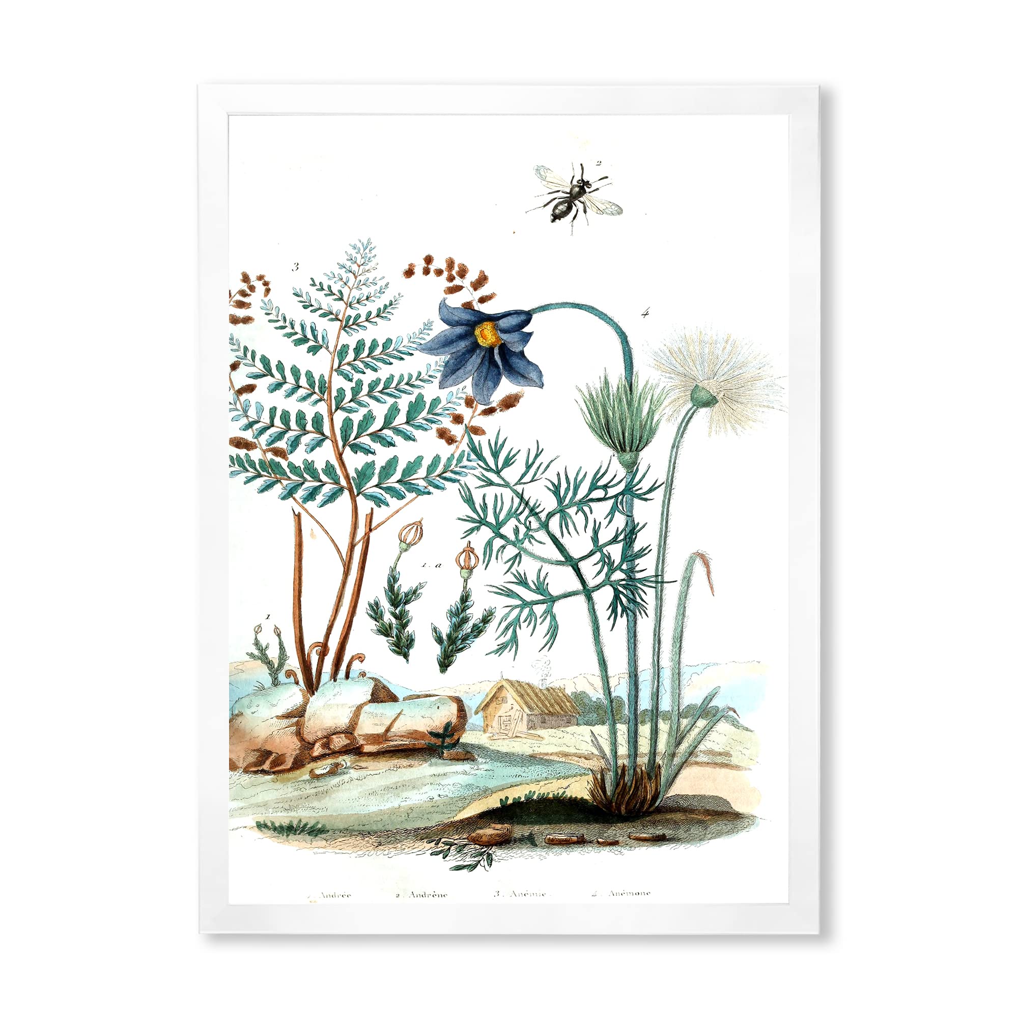 Vintage Farmhouse Wall Art - Countryside Animals Framed Decor for Living Room, Bedroom & Home Office | Rustic Farmhouse Style Home Decor