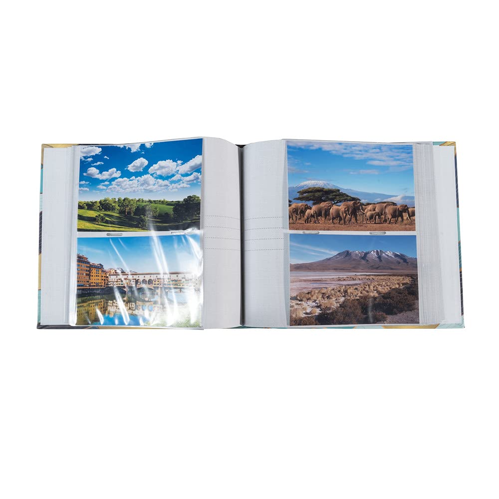 Exacompta Ocean Wave Pocket Photo Album - 225 x 220mm (8.9 x 8.7 Inches), 100 Pages Holds 200 Photos - Matte Laminated Cover - Perfect for Travel Memories, Baby Photos & Wedding Albums