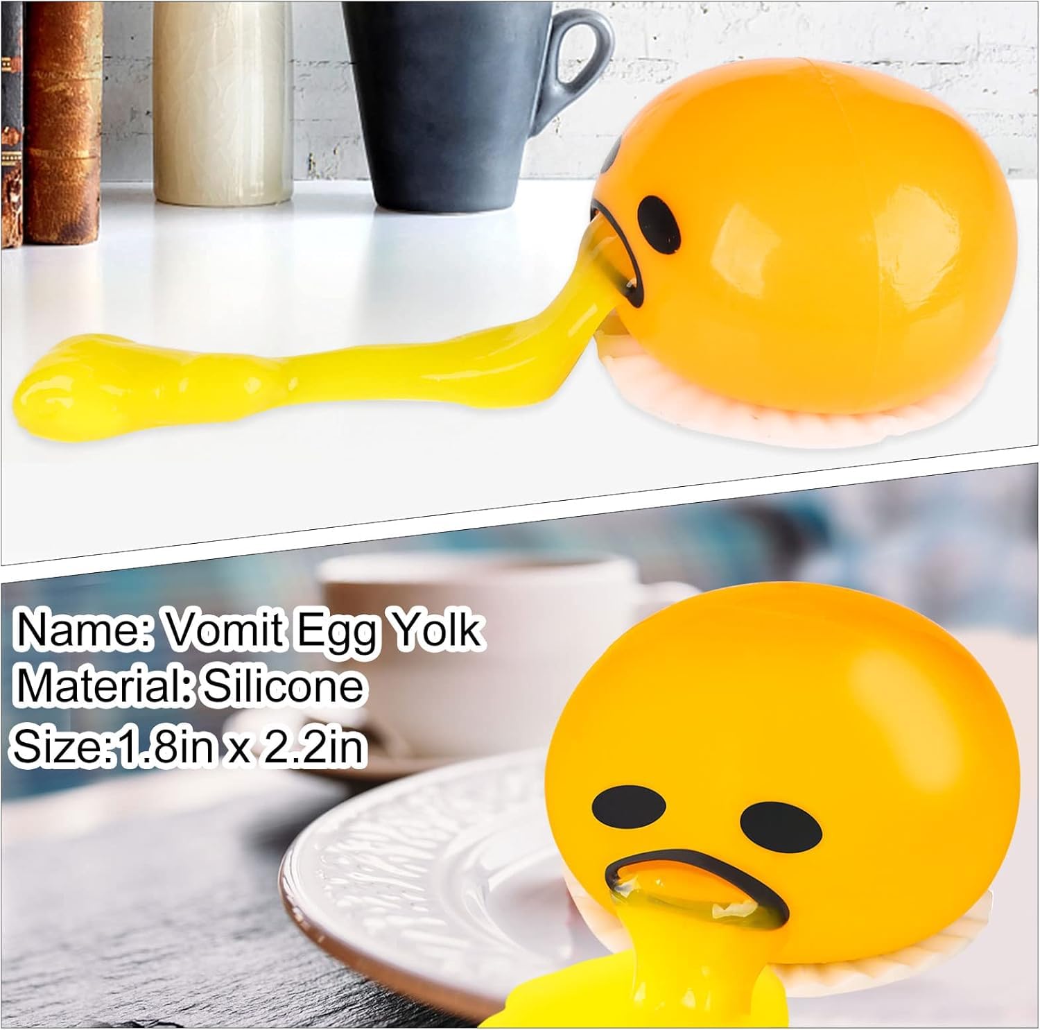 5Pcs Vomiting Egg Stress Ball - Funny Puking Egg Halloween Toys & Novelty Stress Relief Squeeze Toys - Perfect for Gag Gifts, Prank Jokes, Office Desk Decor and Party Favors