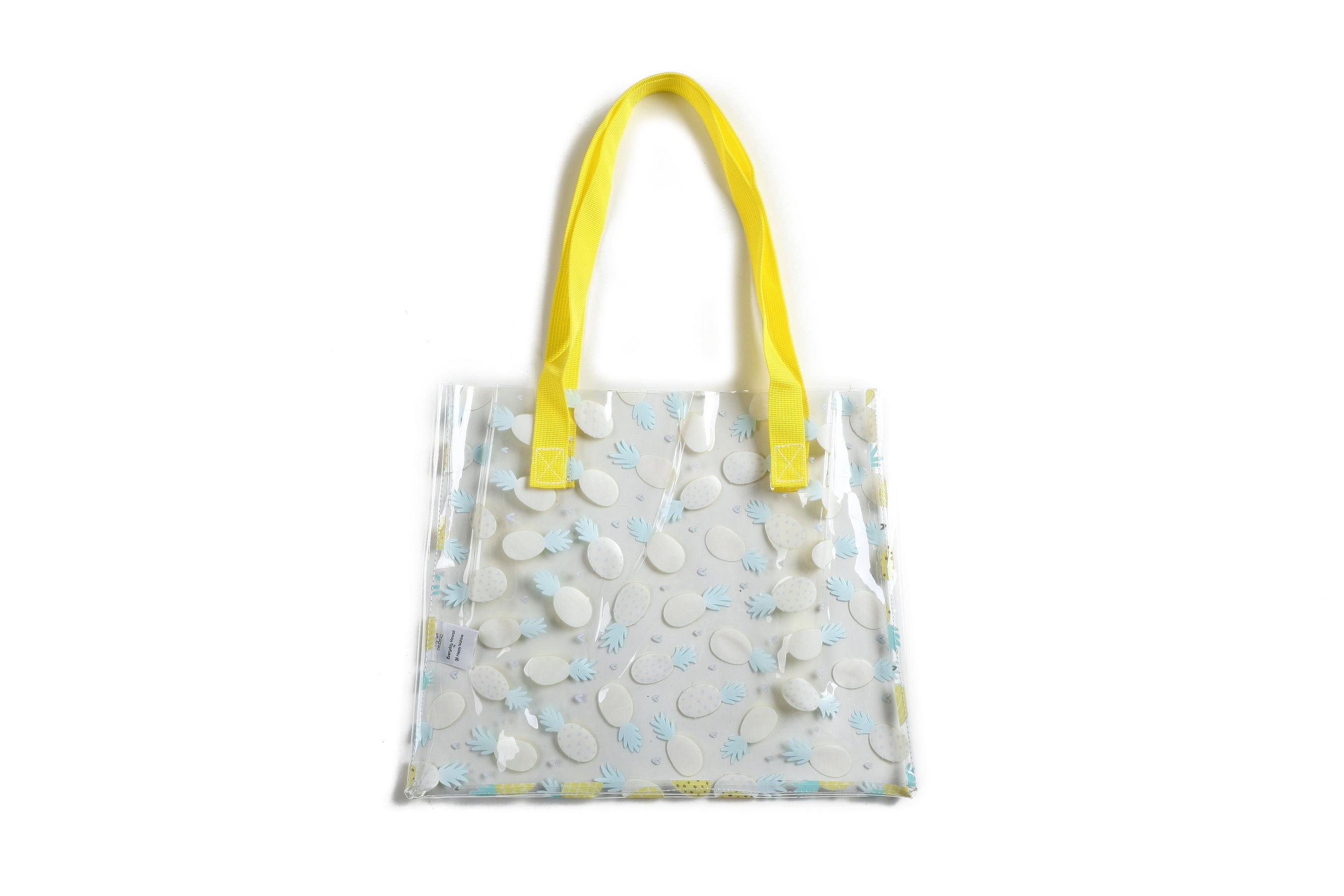 Clear Tote Bag for Everyday Use - Hawaii Pineapple Yellow - Perfect for Beach, Shopping & Travel Accessories