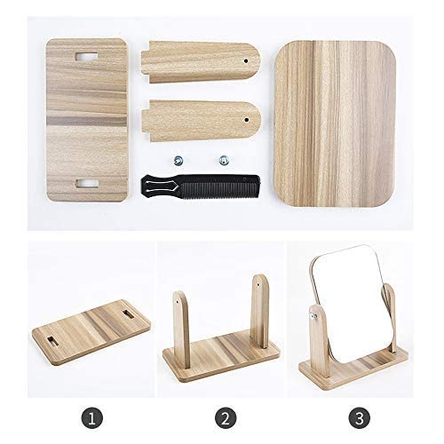 360° Adjustable Wooden Desk Mirror - Extra Large Portable Makeup & Shaving Mirror for Bathroom, Living Room, Bedroom & Vanity (Ideal for Grooming, Cosmetics & Home Decor)
