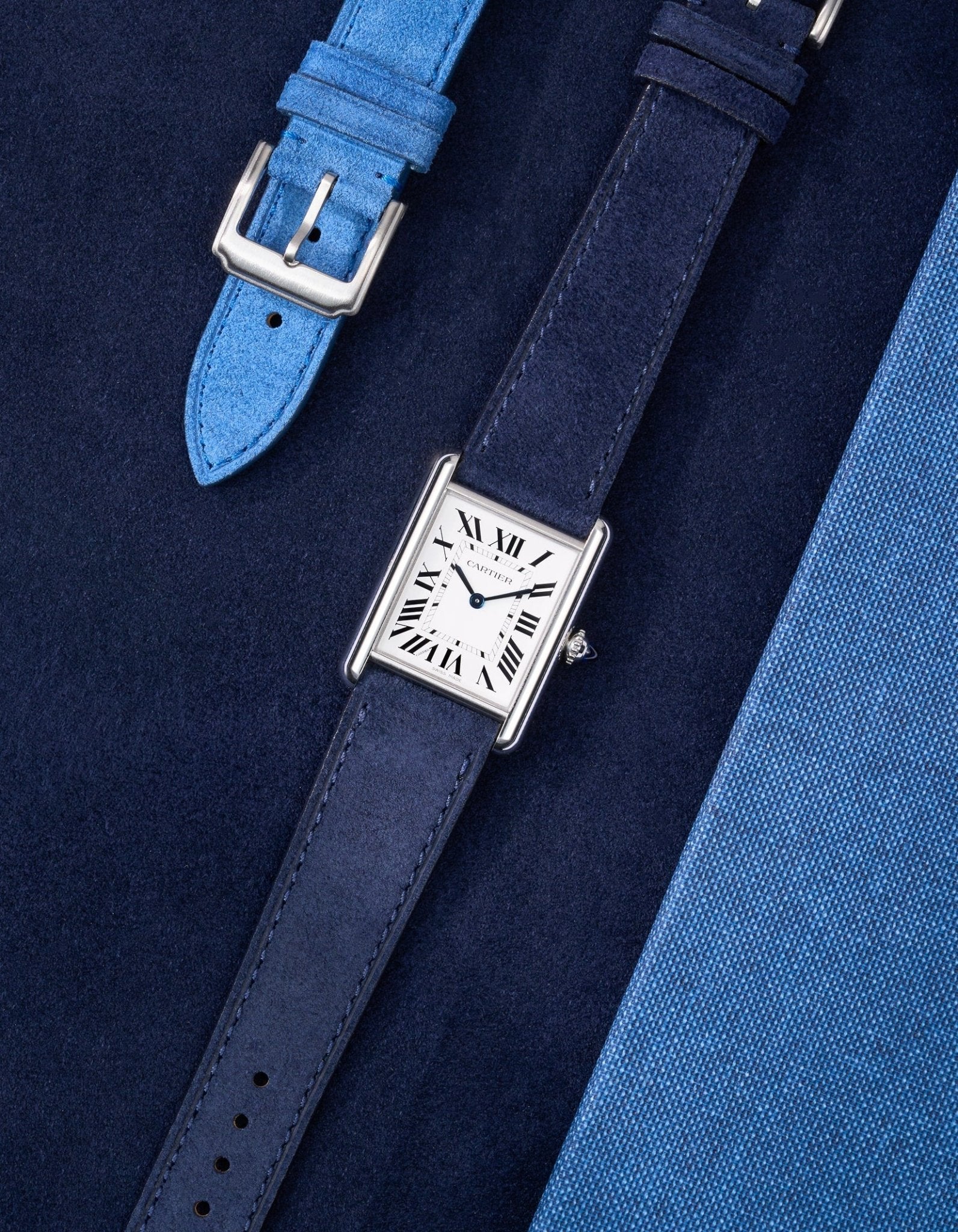 Navy Blue Suede Leather Watch Strap 17mm 21mm - Replacement Band for Men & Women, Soft Comfortable Wristband for Dress Watches, Casual & Business Occasions