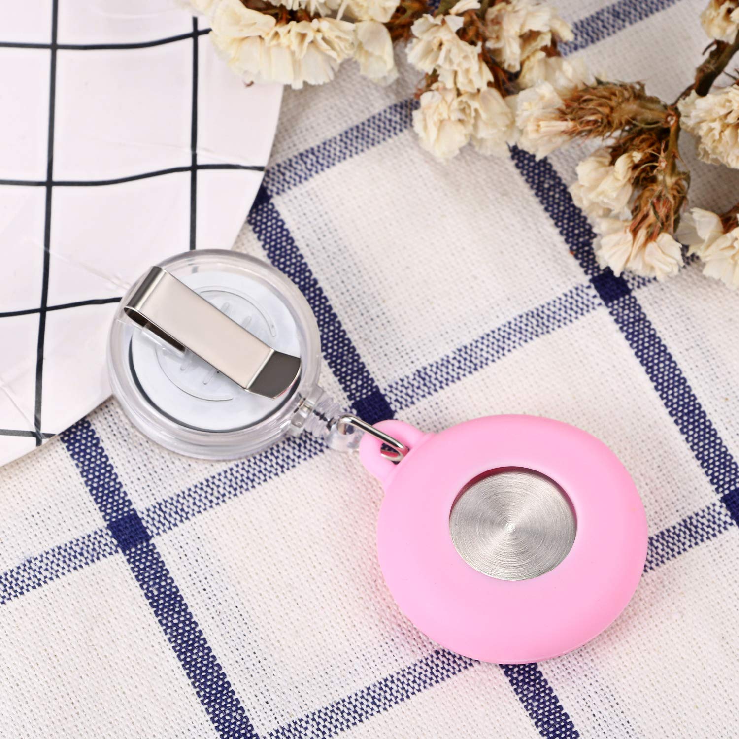 Lancardo Clip-On Nurse Watch for Doctors & Nurses - White Silicone Retractable Fob Watch with Cute Leaves Pattern - Perfect for Medical Professionals, Clinical Shifts & Healthcare Work