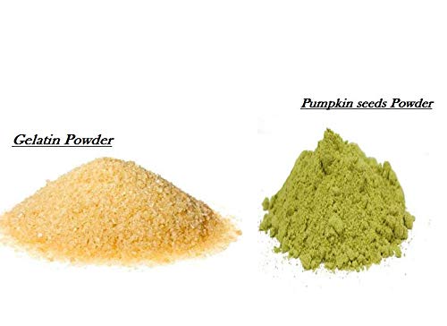 Organic Gelatin with Pumpkin Seed Powder - 2 in 1 Face Mask & Hair Removal Treatment for Glowing Skin (50g) | DIY Beauty Care for Smooth Skin & Natural Hair Removal at Home
