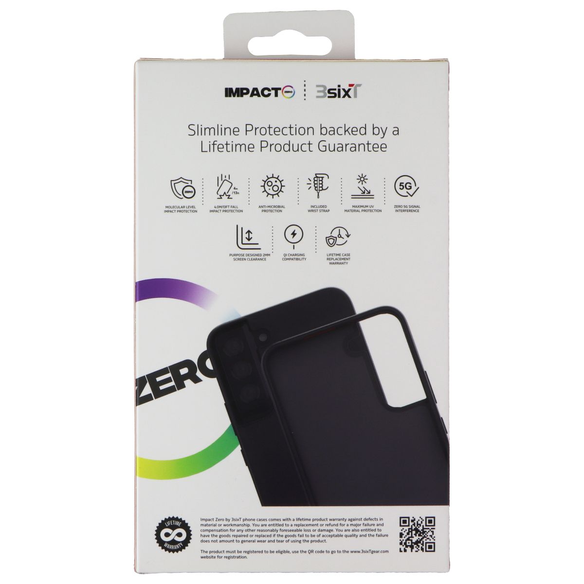 3SIXT Impact Zero Protective Case for Samsung Galaxy S22+ - Shockproof, Anti-Scratch, Slim Fit Phone Cover (Black) | Perfect for Outdoor Activities, Travel & Daily Protection