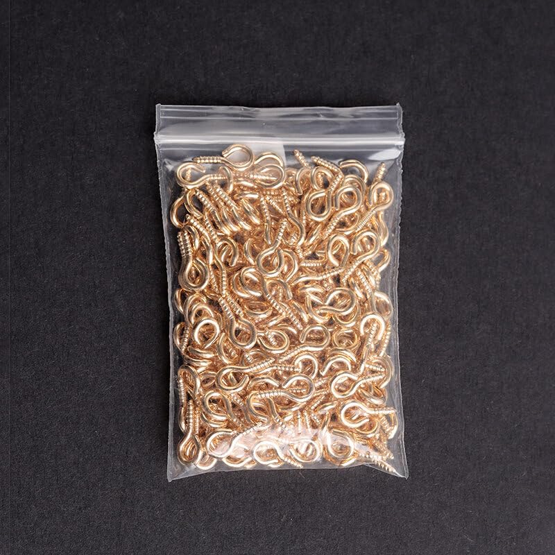 200Pcs Mini Eye Pins with Screw Thread - Jewelry Making Hooks & Eyelets for DIY Pendants, Charms, and Clasps | Durable Metal Craft Accessories for Necklaces, Bracelets, and Earrings