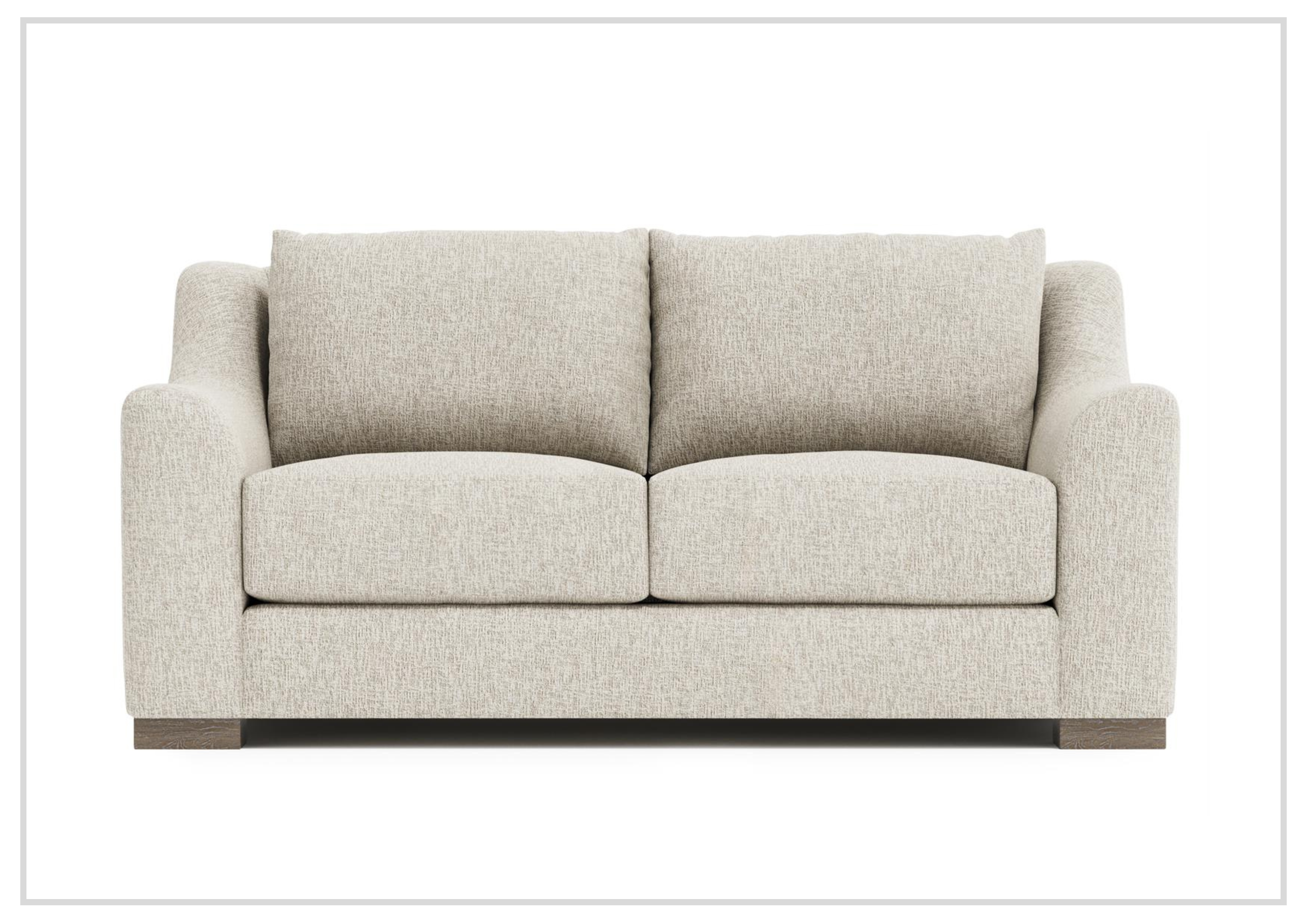 Bernhardt Gabi Fabric Loveseat with Feather Down Cushions - Comfortable Small Sofa for Living Room, Apartment & Cozy Spaces