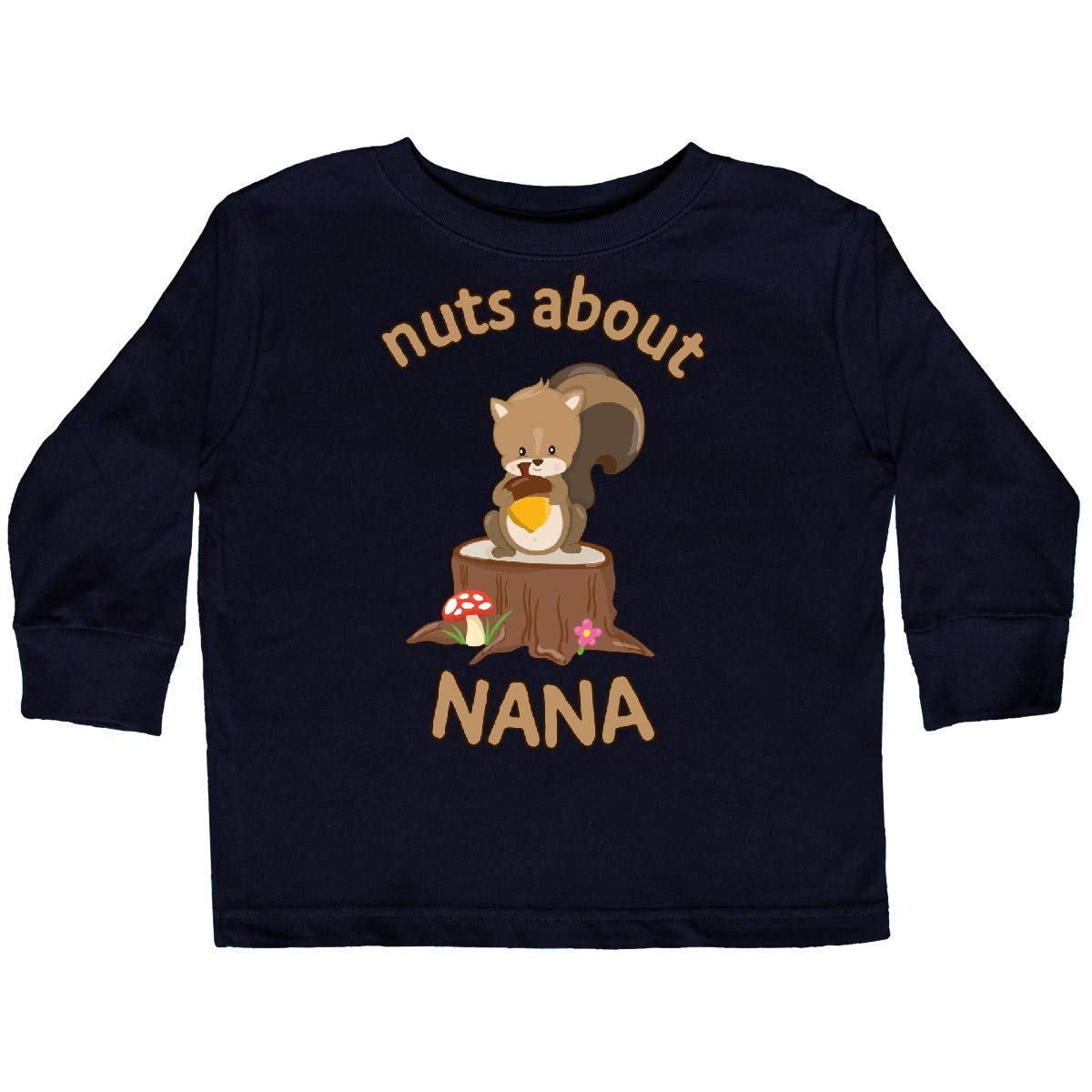 Inktastic Nuts About Nana Toddler Long Sleeve T-Shirt | Cute Graphic Tee for Kids | Perfect for Family Outings & Playdates