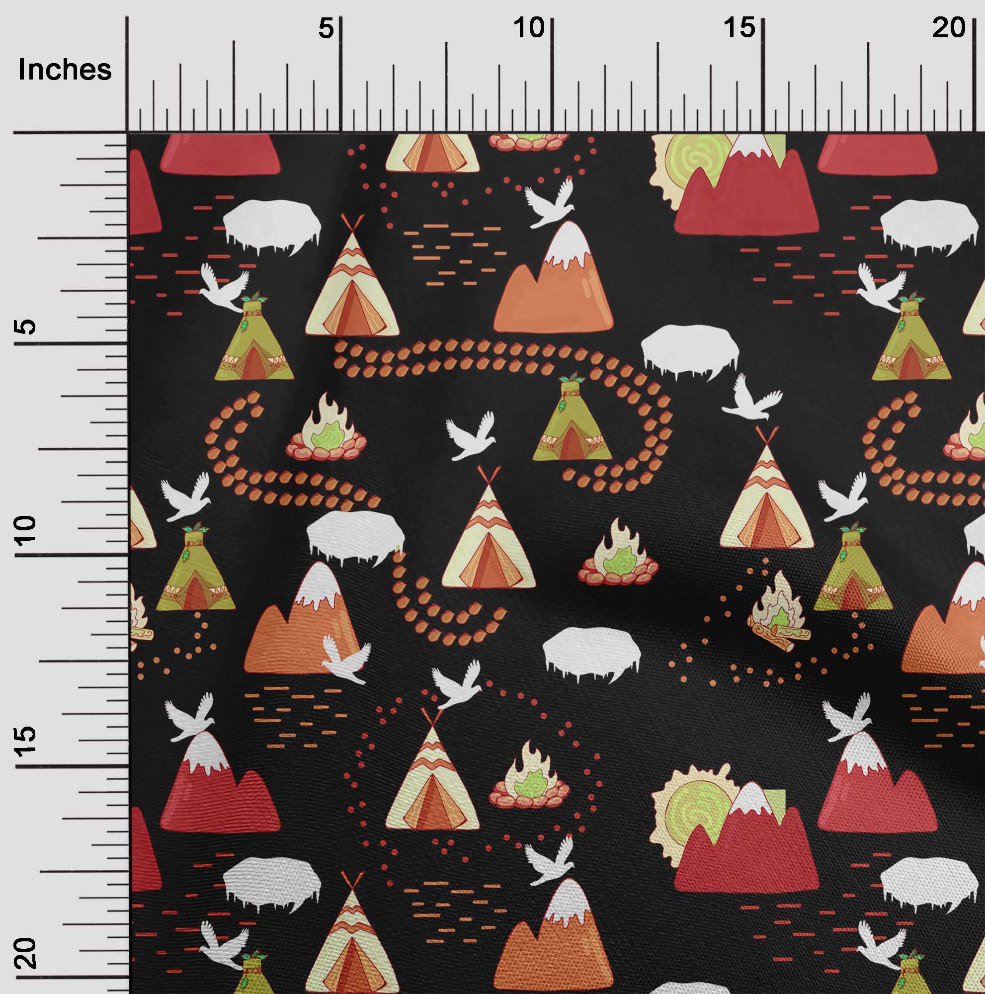Premium Cotton Silk Black Fabric for Kids - 42 Inch Wide Printed DIY Sewing Material for Campfire Clothing & Crafts | Perfect for DIY Apparel, Quilting, and Home Decor Projects