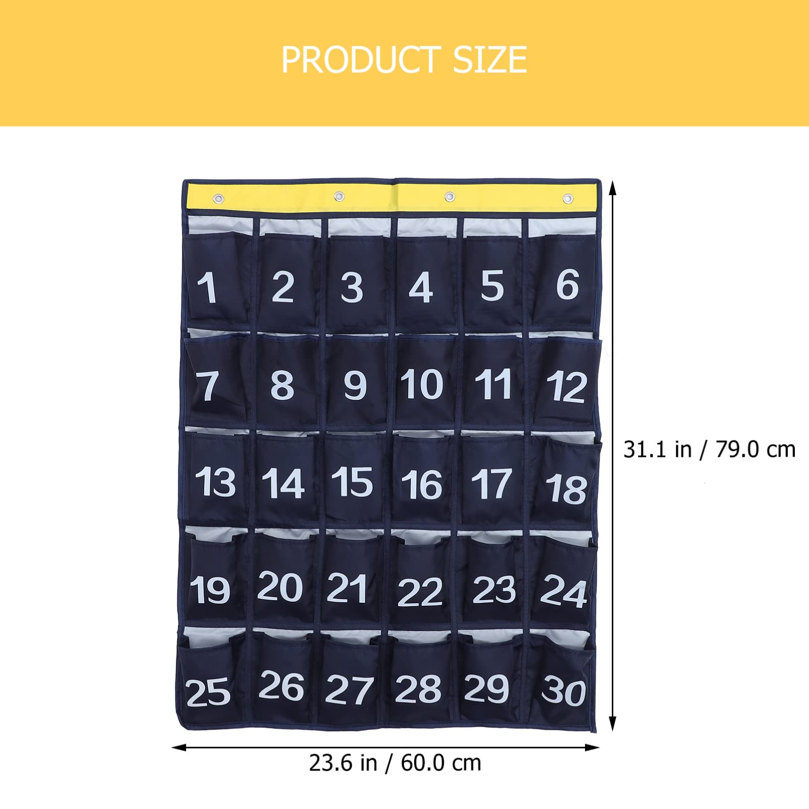 Operitacx Black Iron Alloy Hanging Mobile Phone Storage Bag - Numbered Pocket Chart for Teachers, Calculator Holder & Headset Stand - Perfect for Classroom Organization, Home Door Storage, and Earphone Management (100 Pockets)