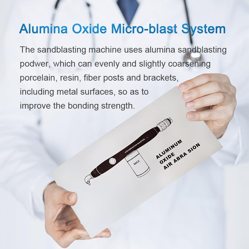 Lab-Grade Whitening Sandblasting Gun with Alumina Blasting Media - Aluminum Oxide Microblaster for Jewelry Cleaning, Metal Polishing & Surface Preparation
