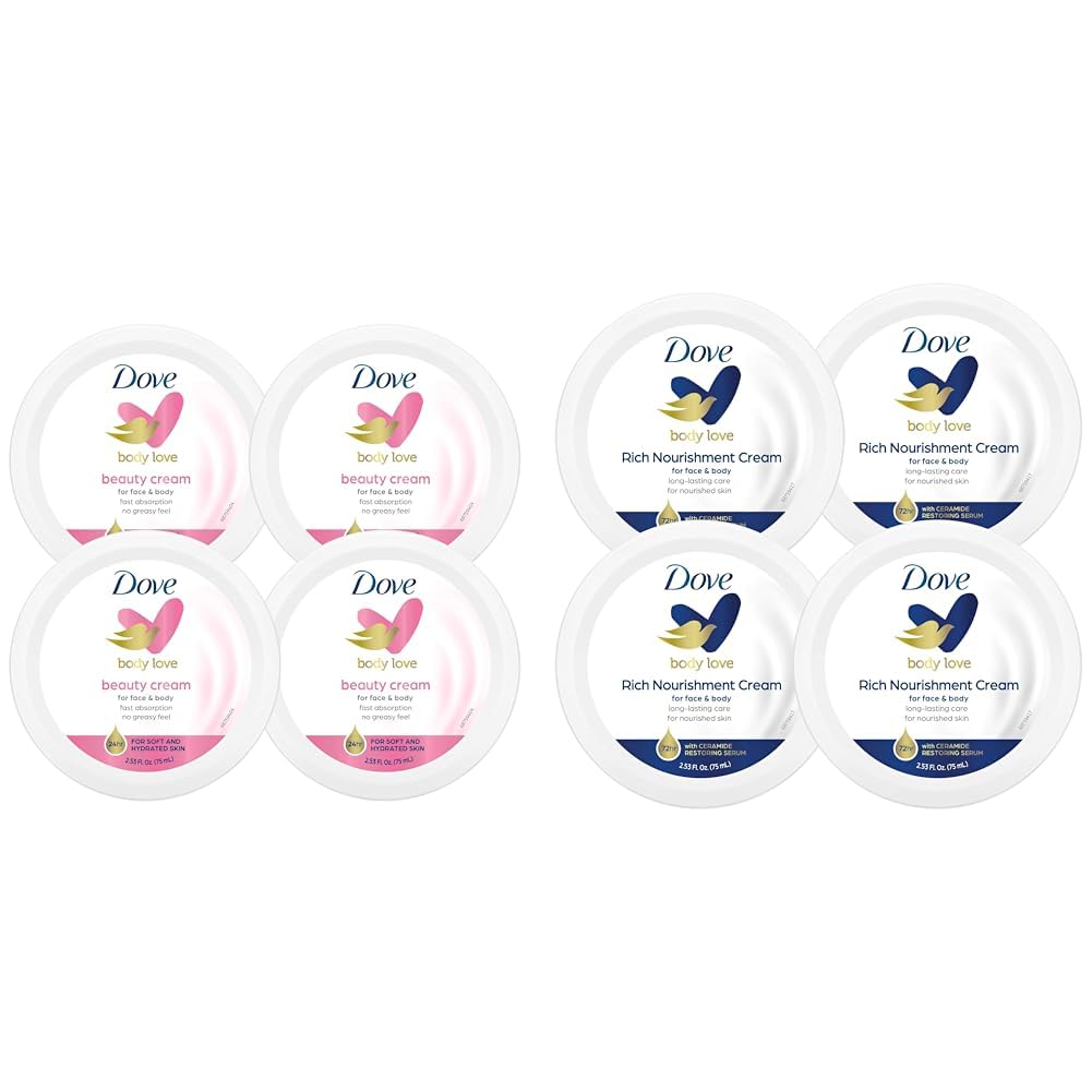 Dove Nourishing Body Cream for Face, Hands & Dry Skin - Ultra Hydrating Moisturizing Lotion for Normal to Extra Dry Skin - Daily Skincare for Soft, Smooth & Healthy Skin - Perfect for Winter Care & Nighttime Hydration