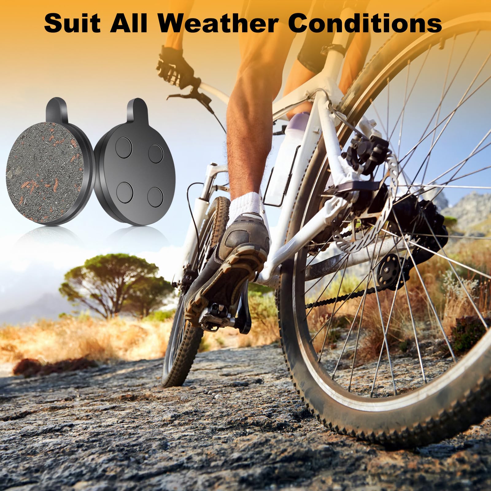 4 Pairs Semi-Metal Disc Brake Pads - Replacement Brake Pads for 10in Electric Scooters - Durable Brake Rotor Pads for Enhanced Stopping Power - Perfect for Commuting, Urban Travel & Last-Mile Delivery Rides