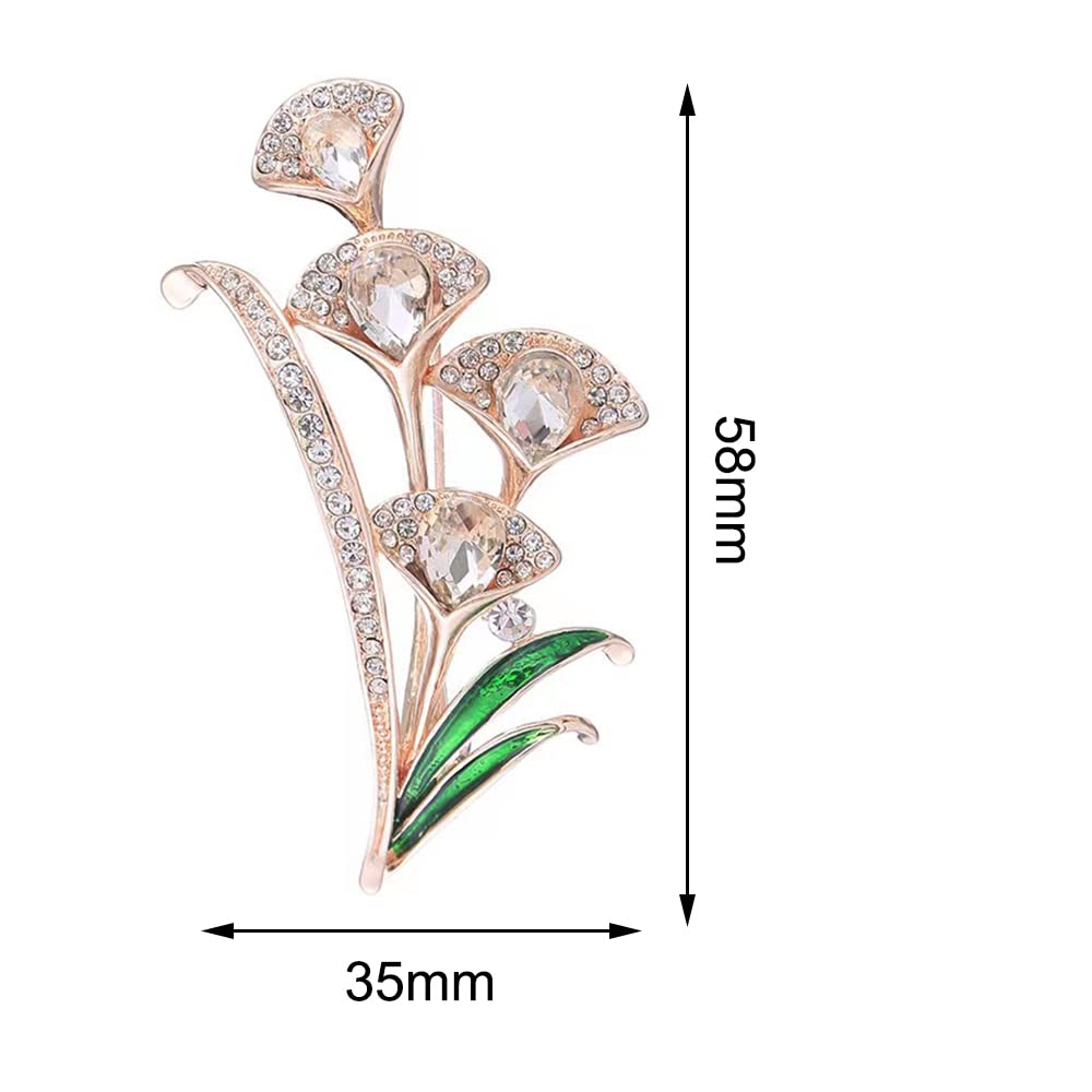 Elegant Floral Crystal Rhinestone Brooch for Women - Wedding Bouquet Pin, Corsage, Prom & Party Accessories - YEFUNLIY Fashion Jewelry for Special Occasions