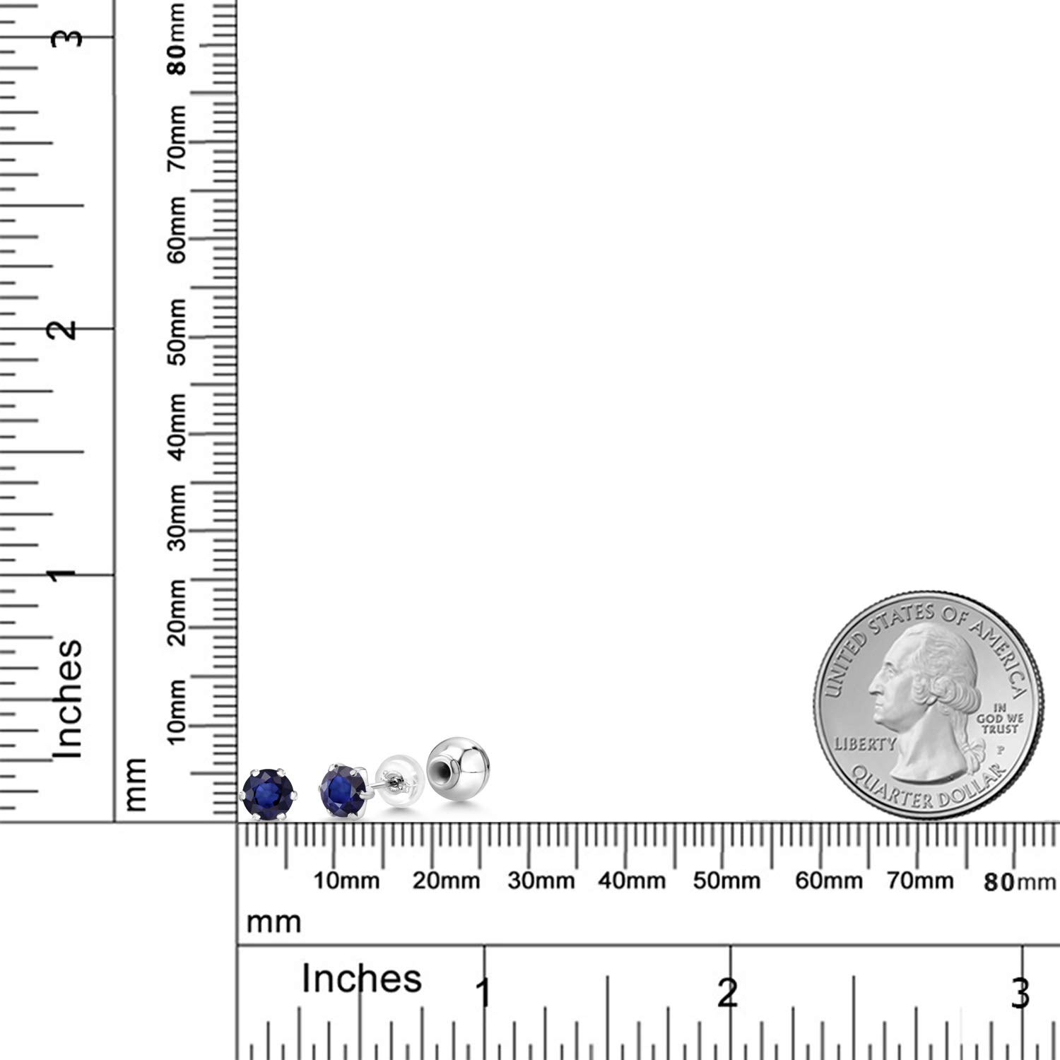 Blue Sapphire Stud Earrings for Women – 1.12 Ct Platinum Birthstone Jewelry (5MM Round Gemstone) | Perfect Gift for Birthday, Anniversary & Special Occasions