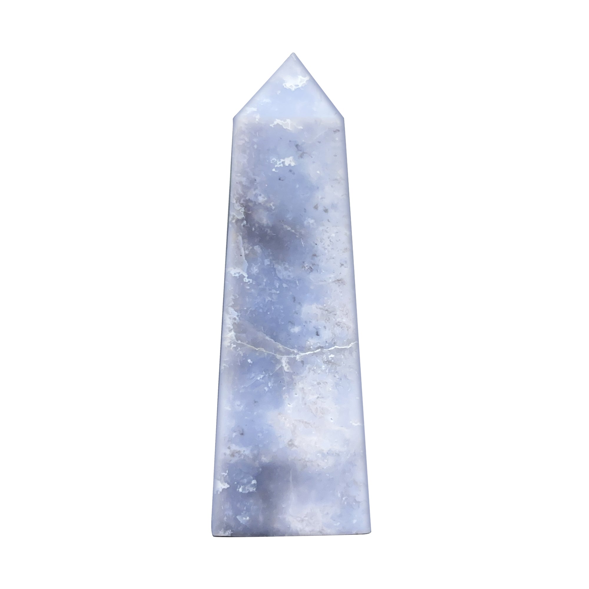 Natural Gray Plume Agate Crystal Obelisk Tower Point - Polished Healing Stone for Energy Balance & Spiritual Growth - Meditation, Reiki, Feng Shui, Home Decor, Gift Idea RPO474