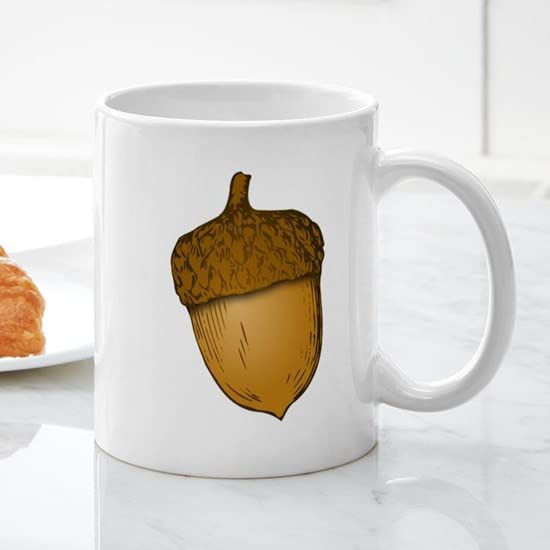 Acorn Mugs 11 oz (325 ml) Ceramic Coffee Cup - Perfect for Fall Mornings, Office Use & Gift Giving