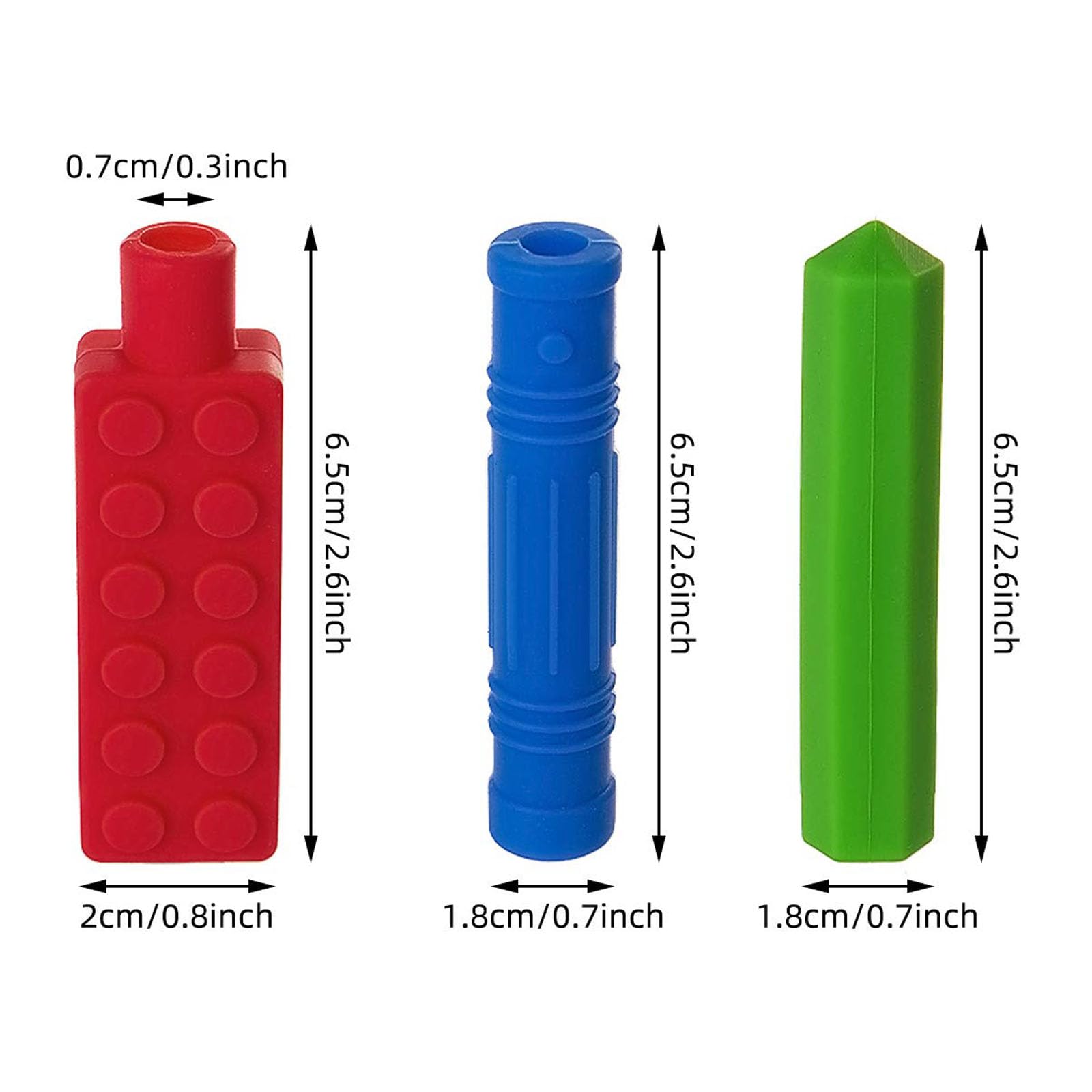 8 Pack Silicone Pencil Toppers for Chewing - Sensory Chewable Pencil Toppers for Anxiety Relief, ADHD, Autism & Special Needs - Biting Aid for Kids & Adults (Classroom, Office, Study Use)