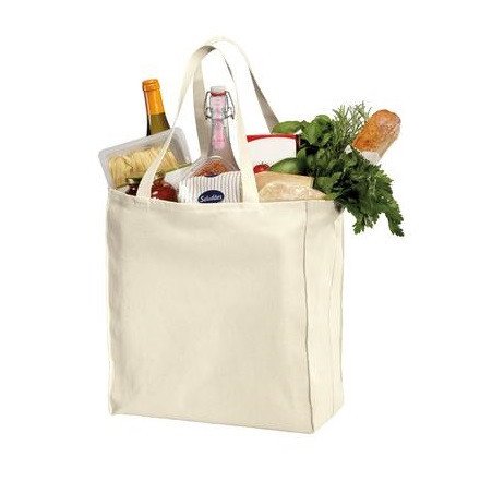 Eco-Friendly Heavy Duty Canvas Grocery Tote Bag - 15.5