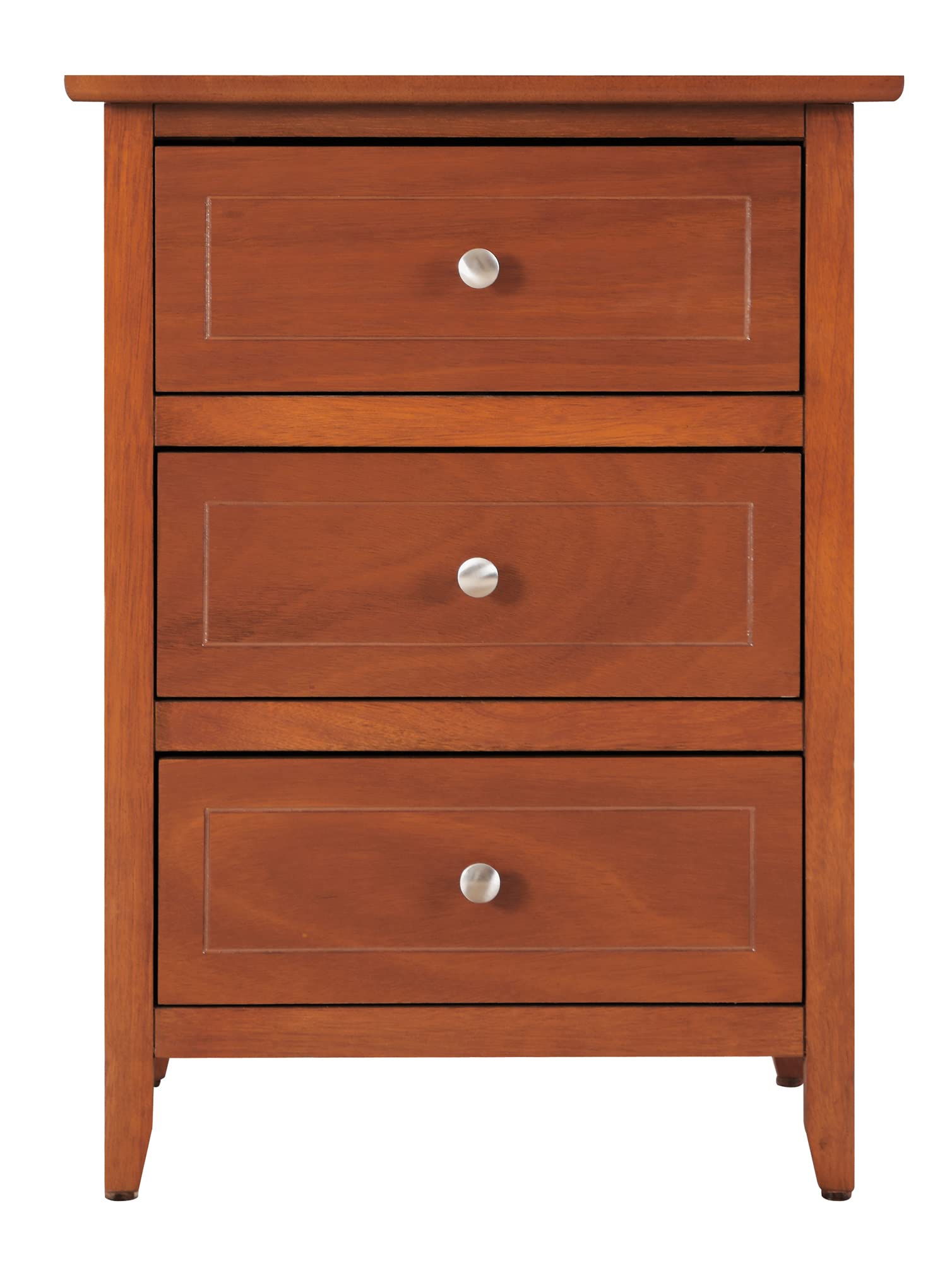 Oak Nightstand with 3 Drawers - 25