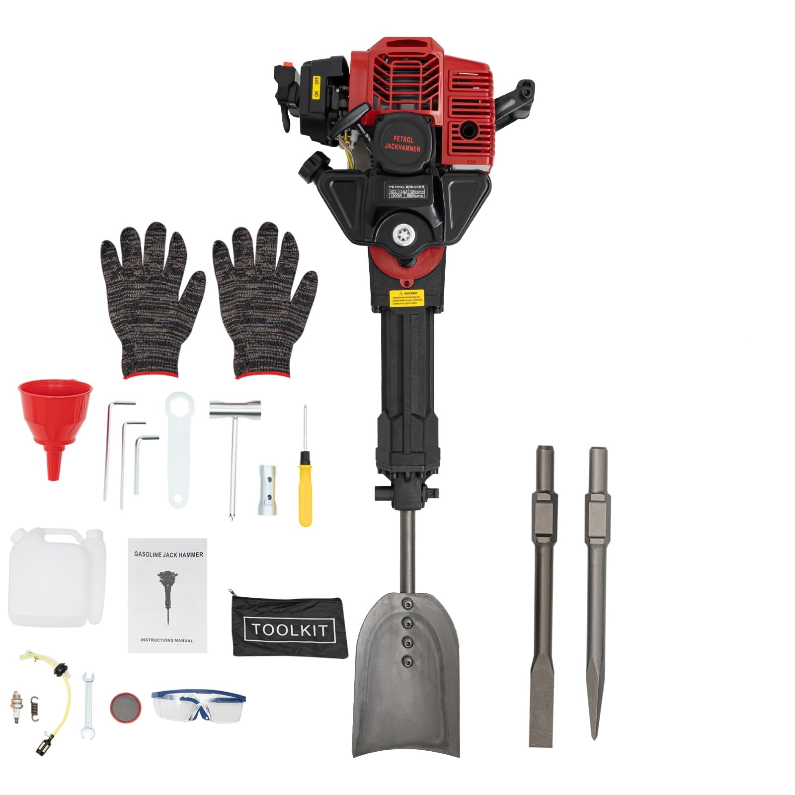 52CC 2-Stroke Gas Powered Trench Digger - Portable Handheld Trencher for Gardening, Lawn Planting & Tree Root Digging | Ideal for Landscaping, Irrigation Systems & Fence Post Installation