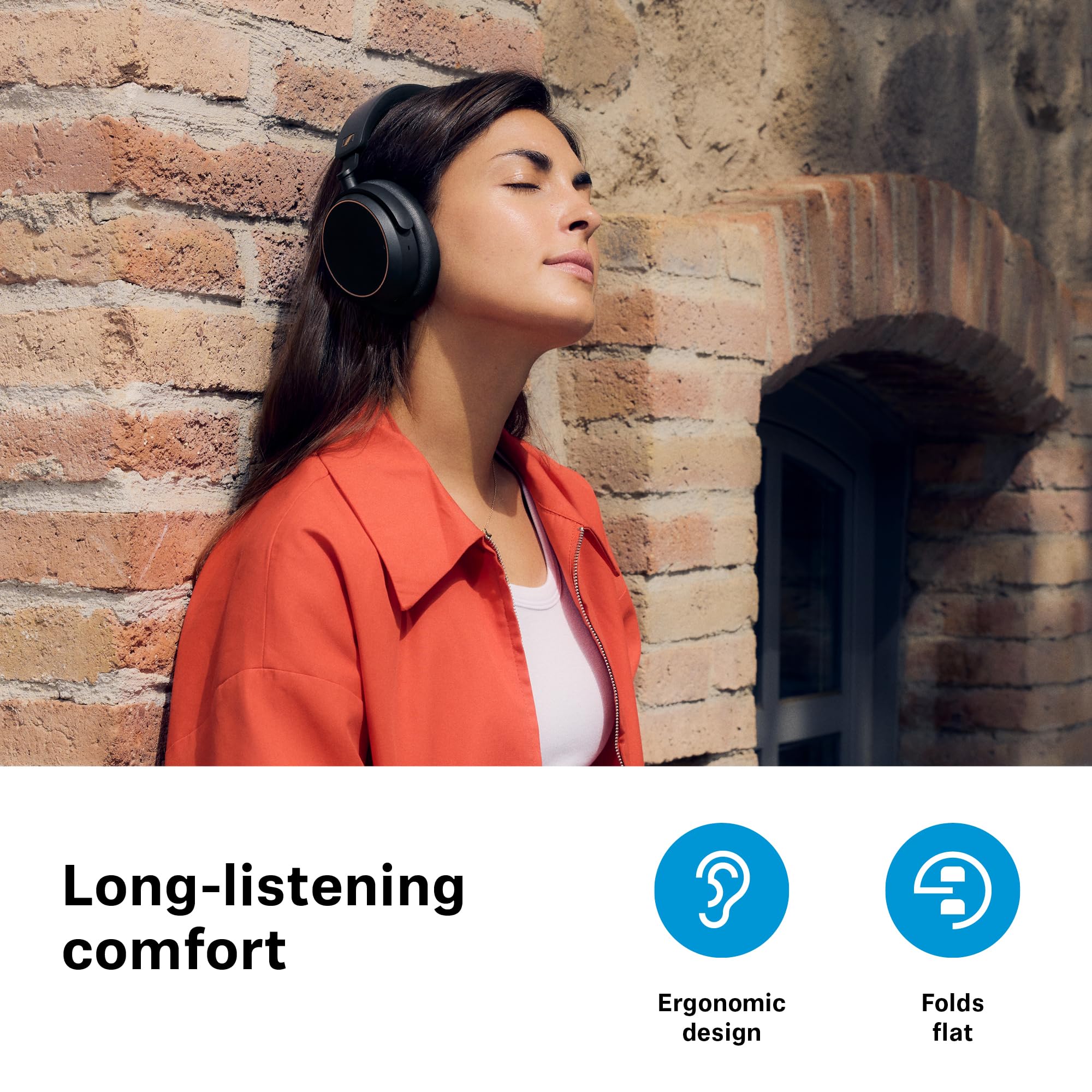 Sennheiser ACCENTUM Wireless Bluetooth Headphones with 50-Hour Battery Life, Hybrid ANC Noise Cancelling, All-Day Comfort & Crystal Clear Call Quality - Perfect for Travel, Work & Music Lovers (Black/Copper)