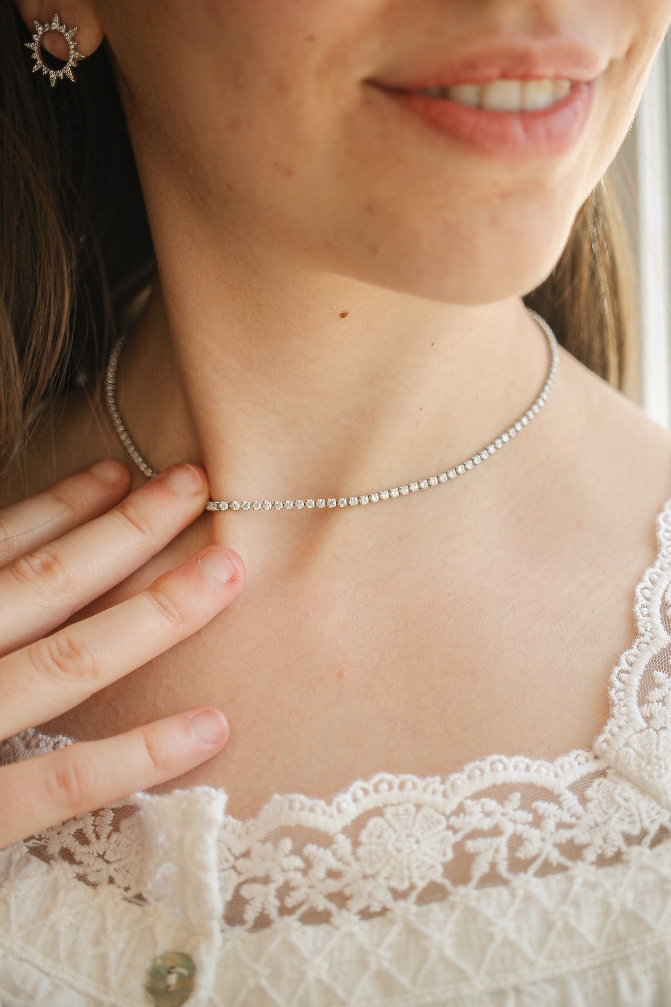 Elegant Josephine Rhodium Filled Necklace for Women - Perfect for Weddings, Anniversaries & Special Occasions