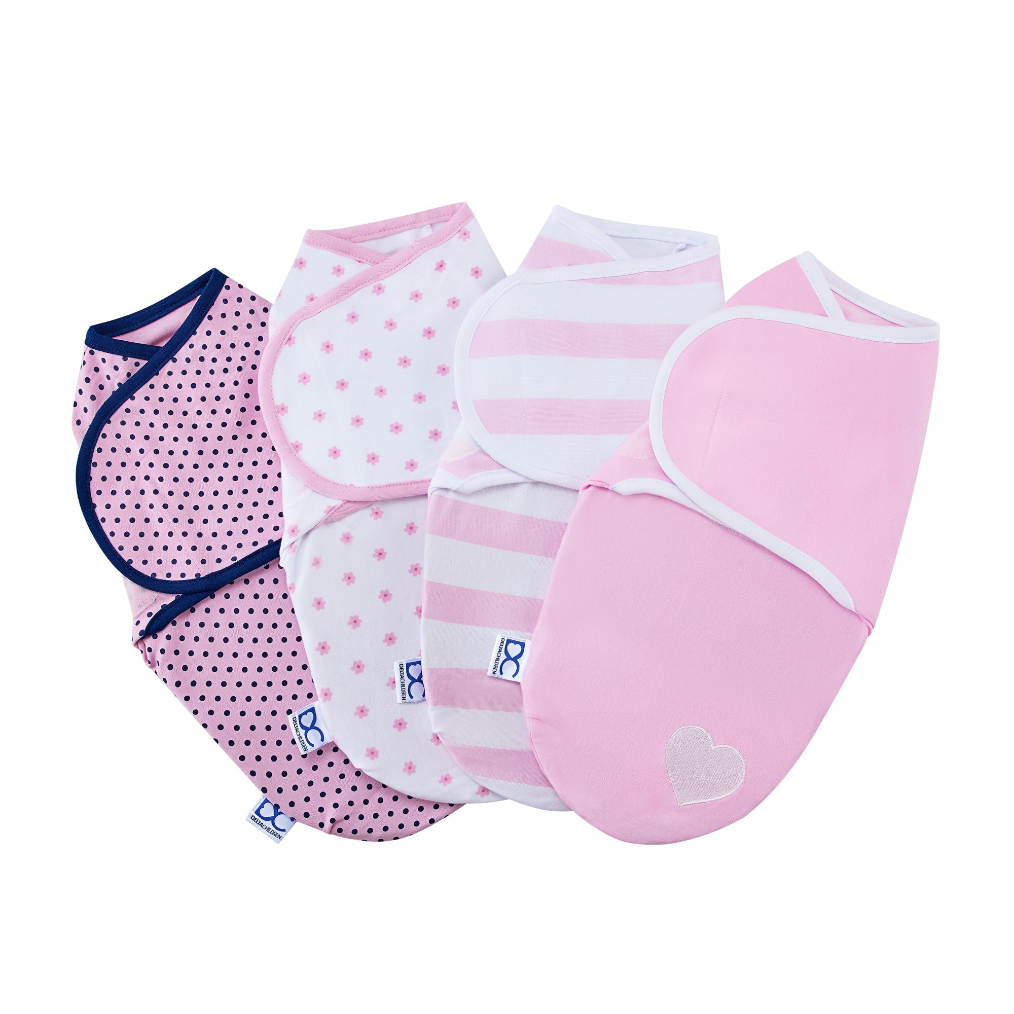 Little Lambs Adjustable Swaddle Wrap - Extra Small (0-3 Months/4-7 lbs) - 4 Pack - Soft Baby Swaddle Blankets for Newborns - Perfect for Sleeping, Swaddling & Comforting Infants