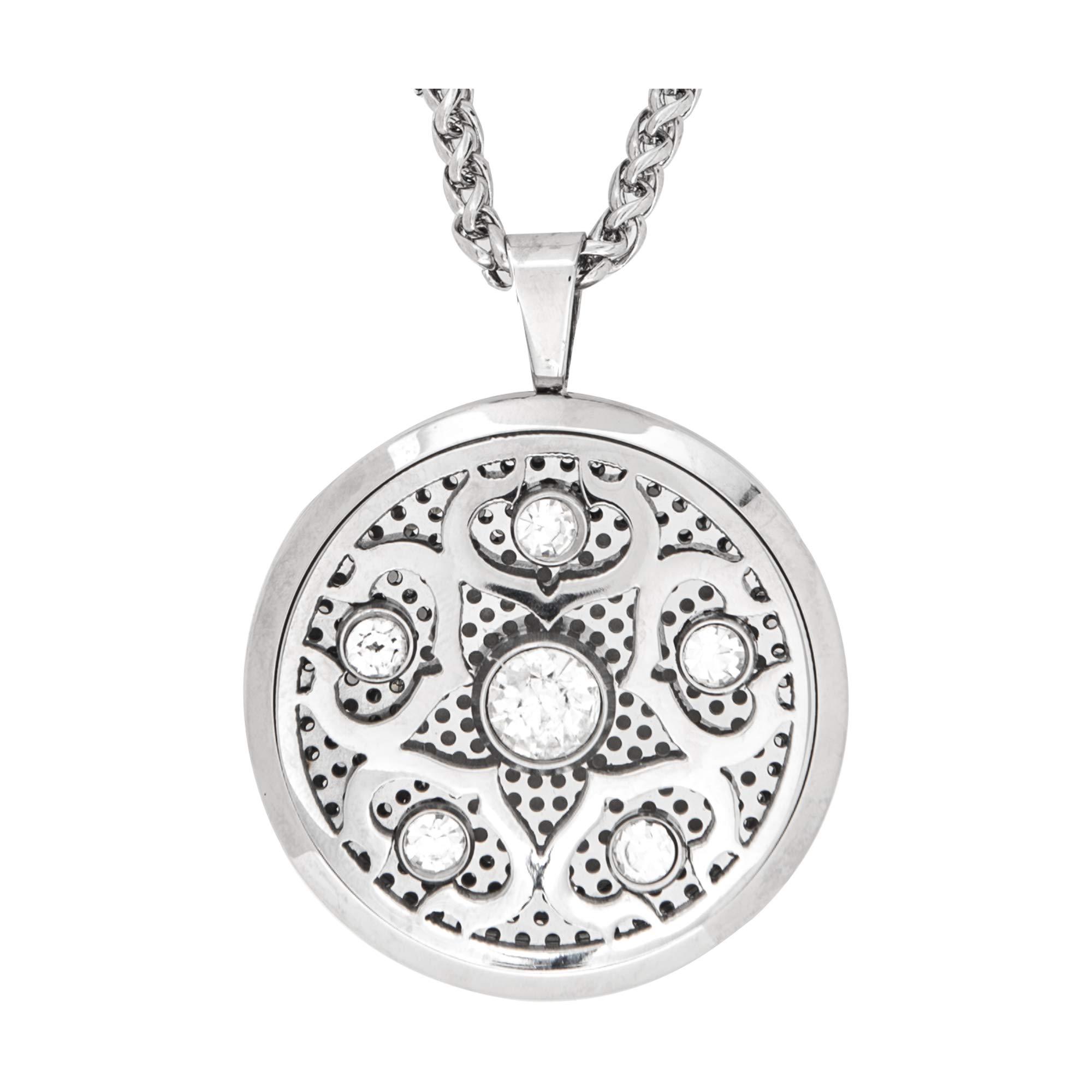 Serina & Company Crystal Aromatherapy Essential Oil Diffuser Necklace - Stainless Steel Pendant with 18