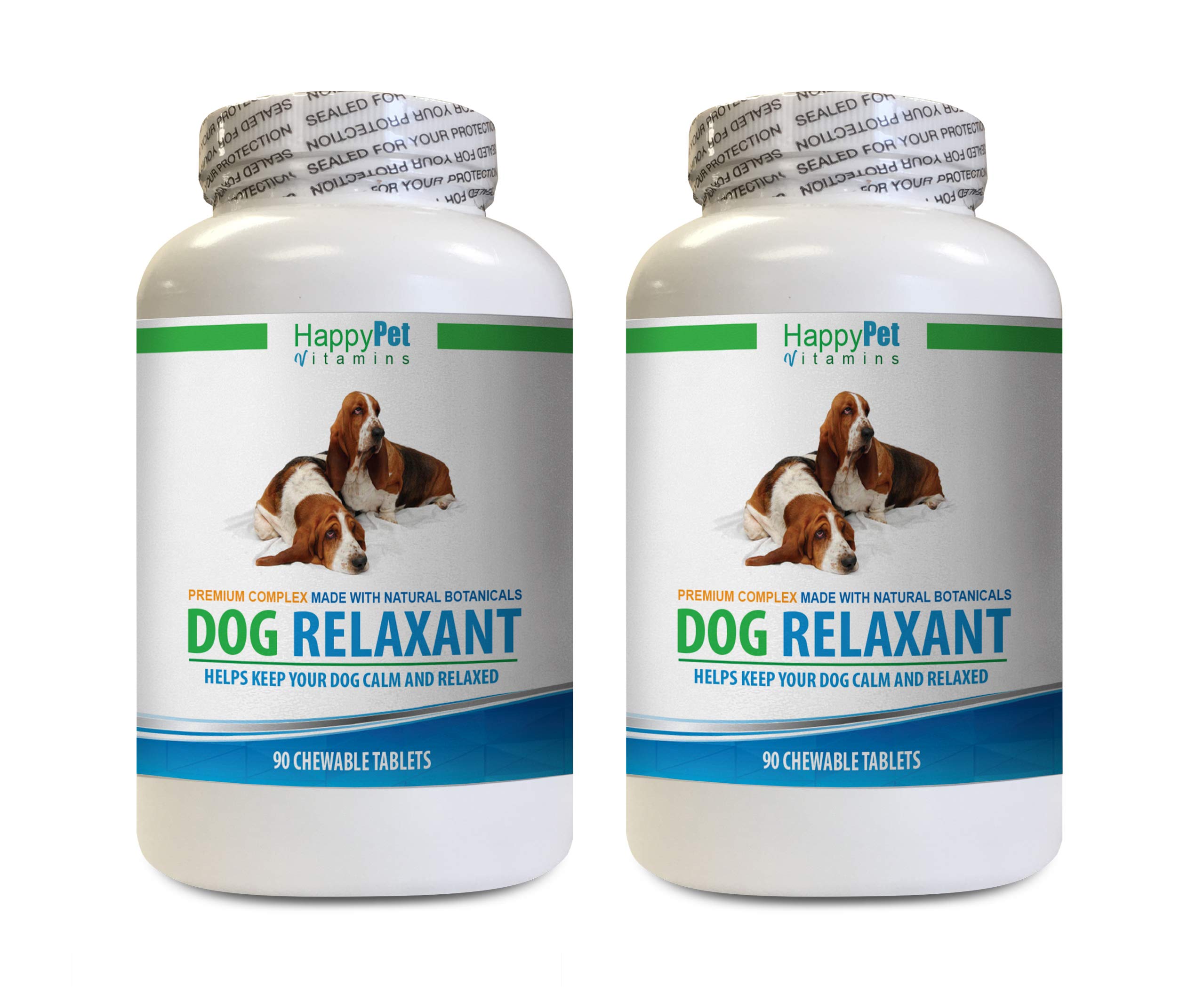 Calming Dog Chews for Anxiety & Stress Relief - Natural Tryptophan Treats to Reduce Aggression & Promote Relaxation - 2 Bottles (180 Chews) - Perfect for Fireworks, Travel & Vet Visits