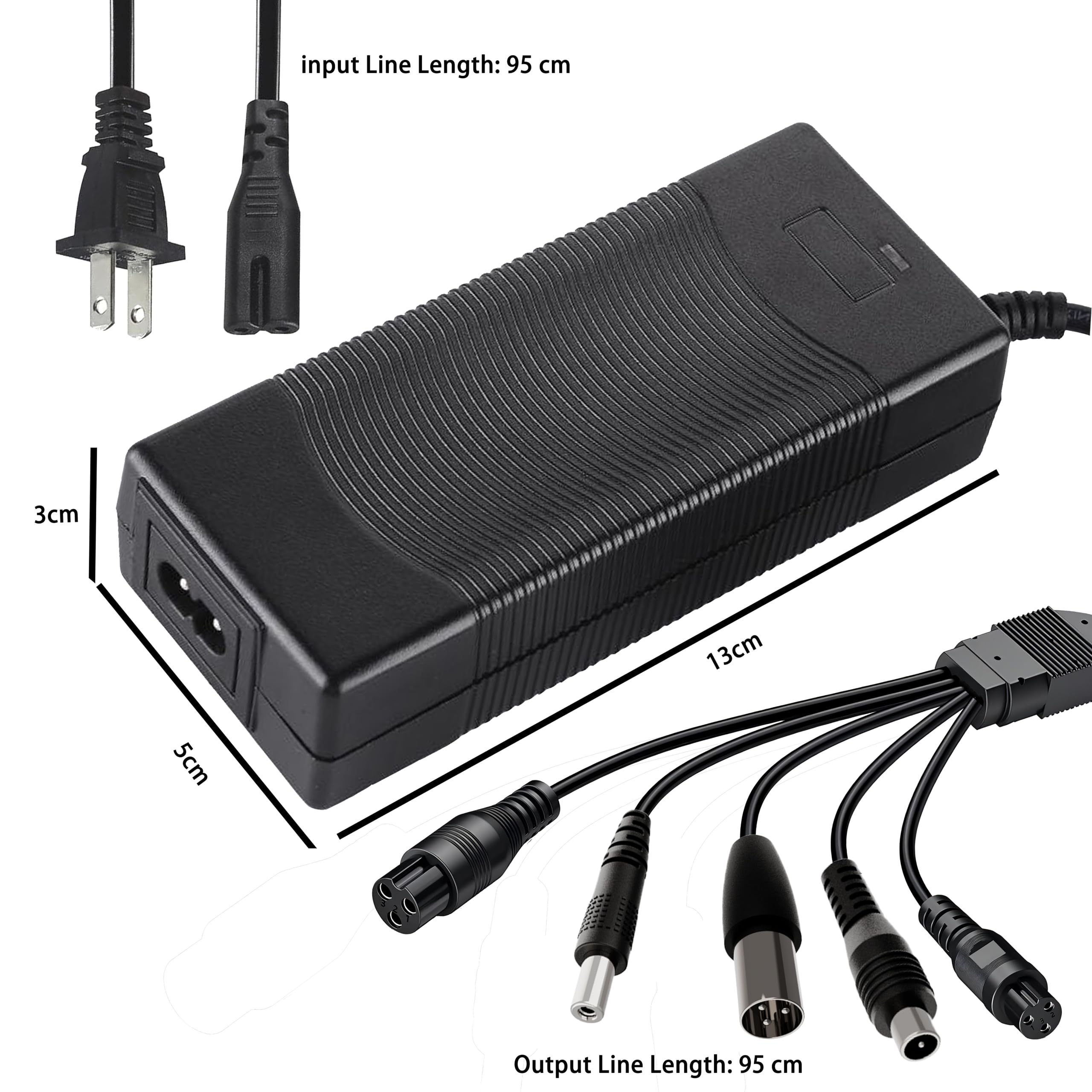 42V 2A Universal Electric Scooter Charger with 5-in-1 Plugs - Compatible with 36V E-Bike & Lithium Batteries - Works with Jetson, Razor, Swagtron, Bird, Gotrax, Segway - Perfect for Commuting, City Travel & Outdoor Adventures
