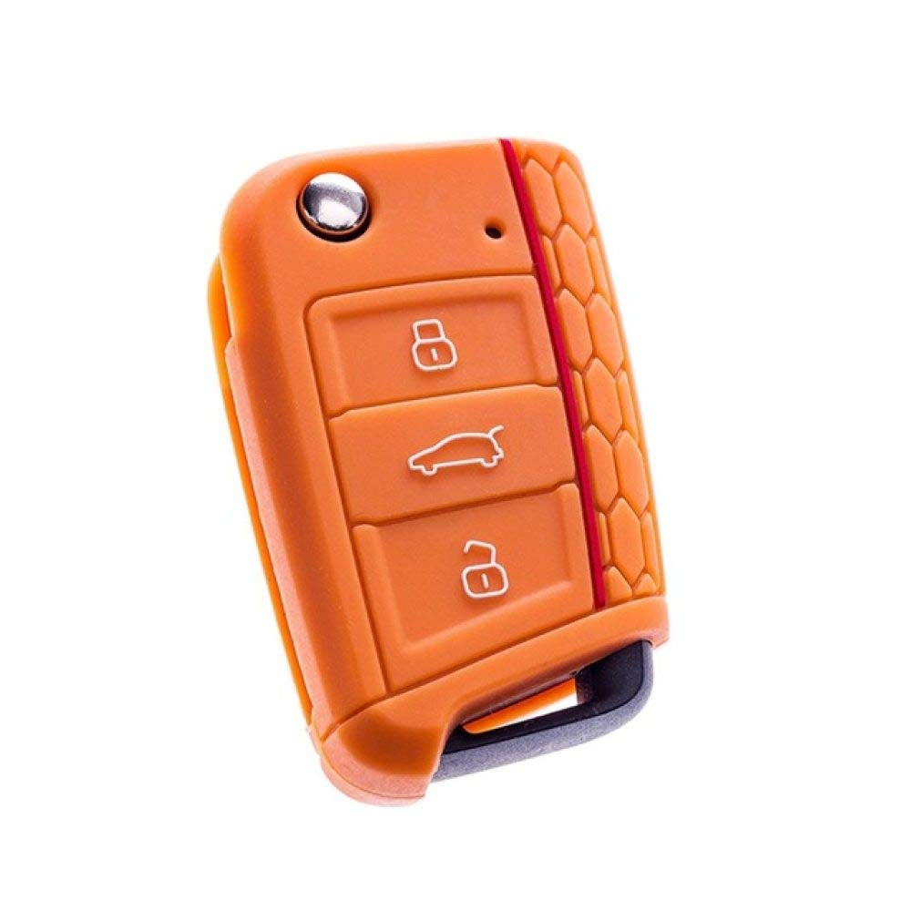 Premium Silicone Car Key Cover Case for Volkswagen VW Golf 7 MK7, Skoda Octavia A7, SEAT Leon Ibiza 3 - Durable, Heat-Resistant Key Fob Protector for Car Styling & Daily Use