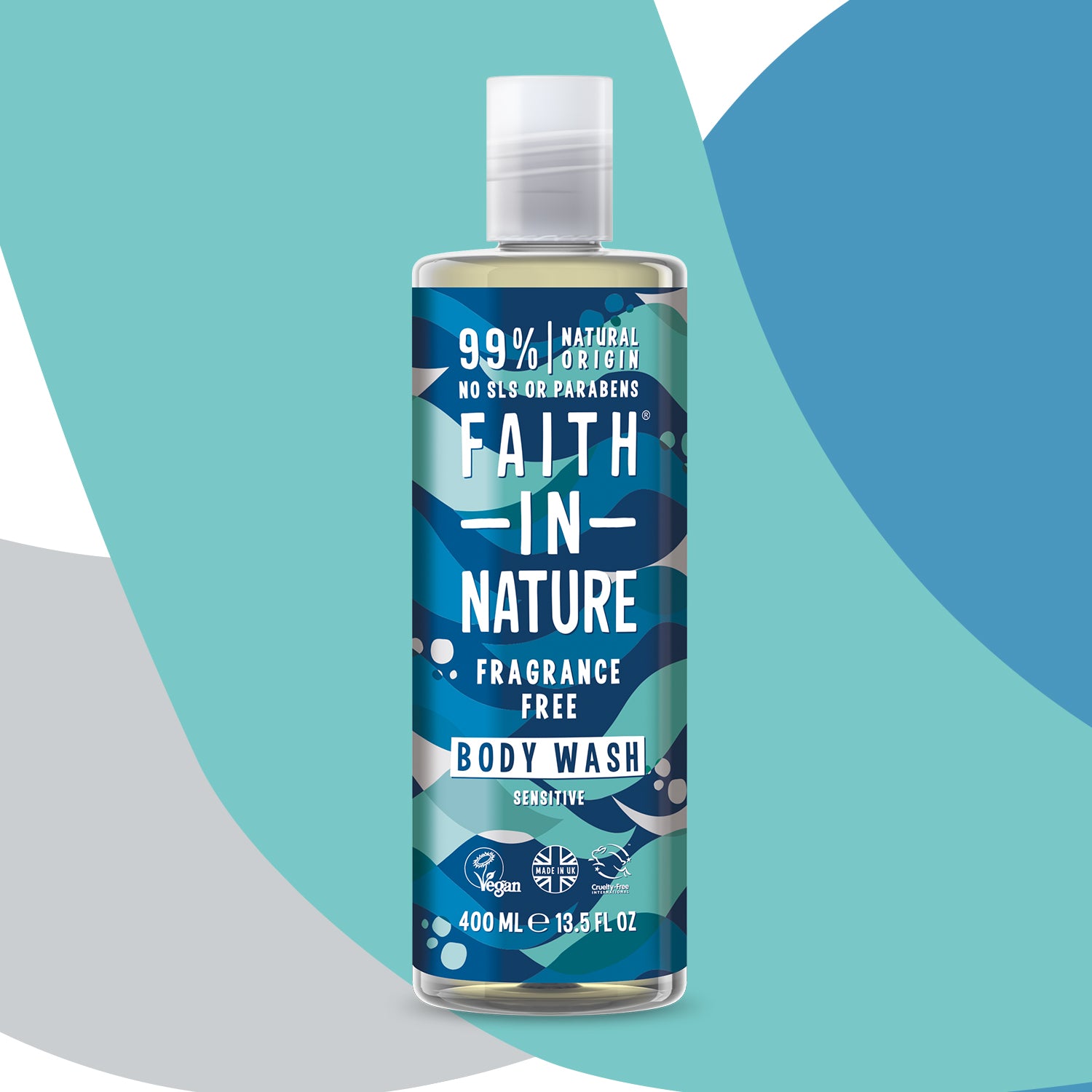 Faith In Nature Fragrance Free Body Wash - Vegan & Cruelty-Free for Sensitive Skin - Hydrating & Gentle Daily Shower Gel for Men & Women - Perfect for Dry, Irritated Skin Care Routine