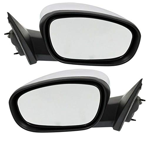 2005-2010 Dodge Charger & Magnum Power Heated Chrome Side Mirrors - Manual Folding Pair for Enhanced Visibility & Safety in All Weather Conditions
