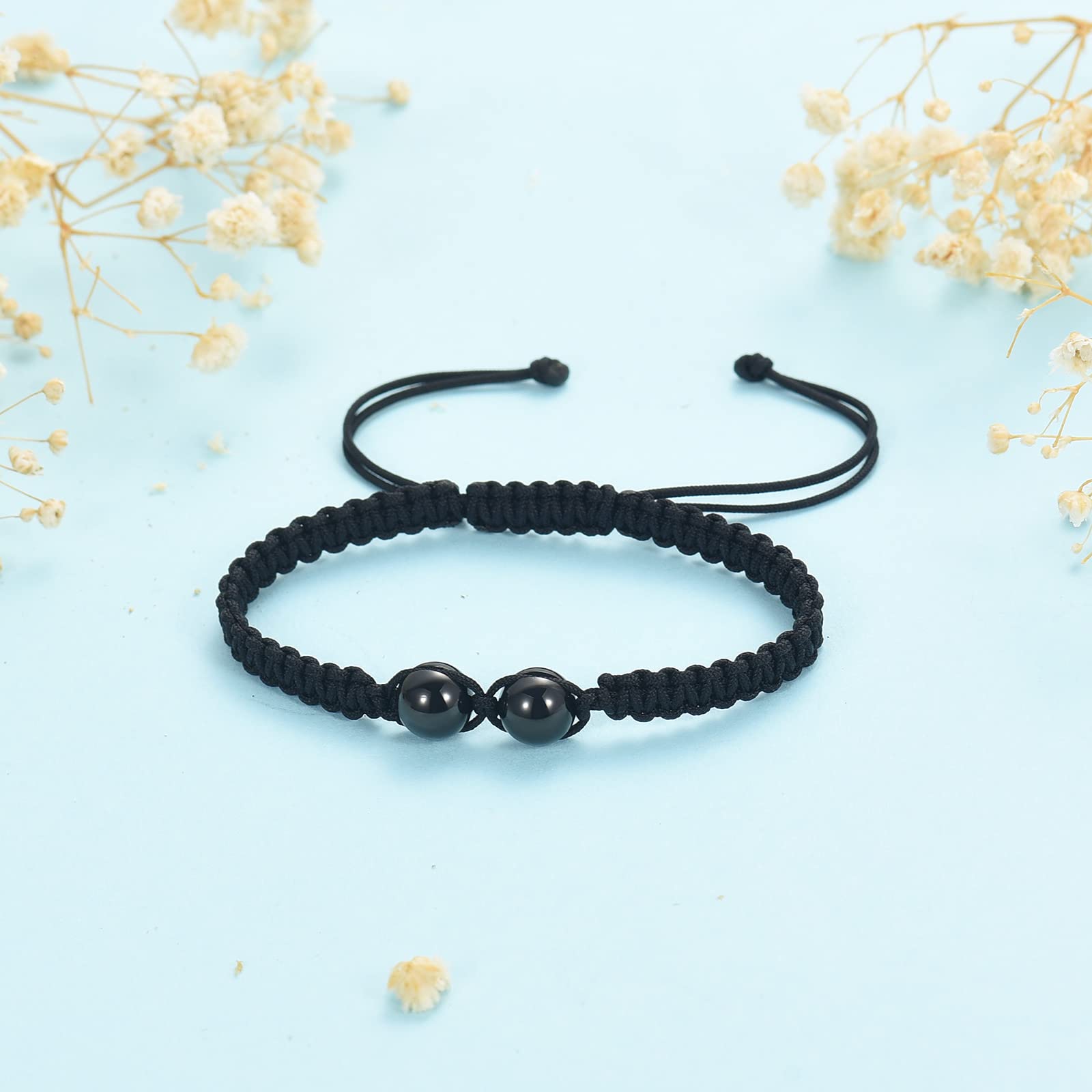 Heart Ball Urn Cremation Jewelry Bracelet - Adjustable Braided Rope Bangle for Ashes - Stainless Steel Memorial Keepsake Gift for Women & Girls - Perfect for Honoring Loved Ones at Weddings, Anniversaries & Special Occasions