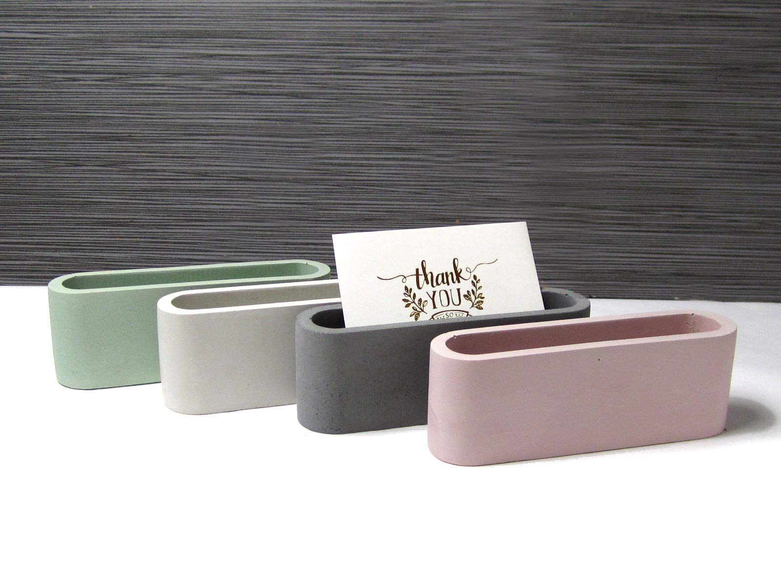 Premium Concrete Business Card Holder for Desk - Elegant Office Card Display Stand | Perfect for Professional Workspaces, Reception Areas, and Corporate Gifts