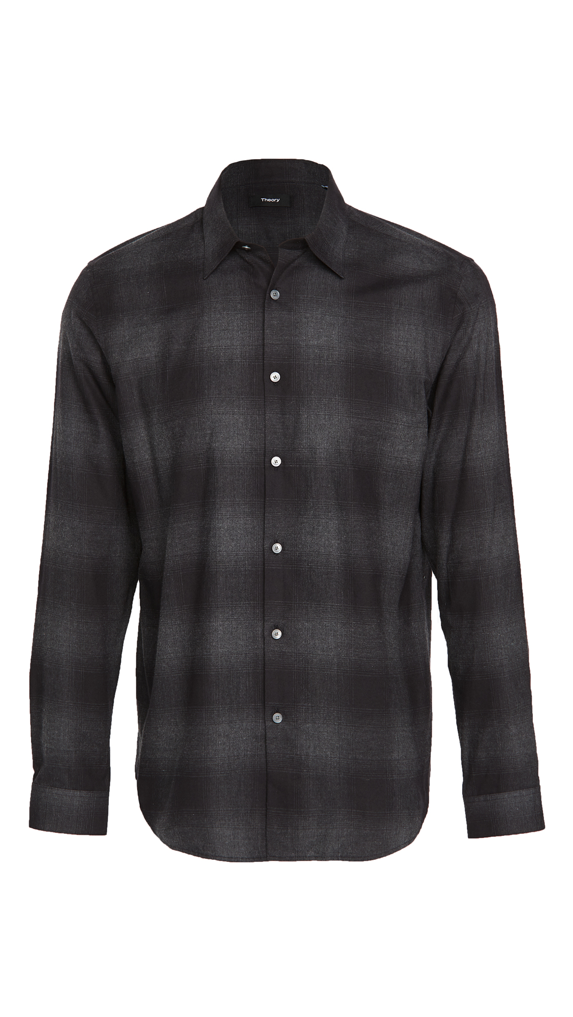 Theory Men's Irving Flannel Check Shirt - Soft Plaid Button-Down for Casual & Business Wear - Perfect for Fall Layering, Office Outfits & Weekend Style