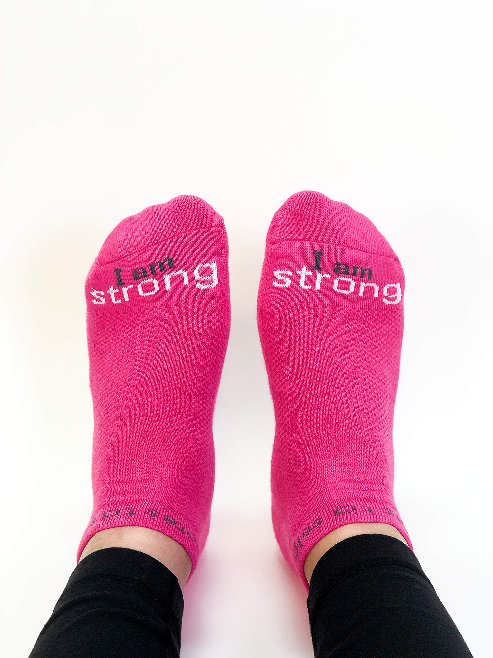 Motivational Socks for Women & Men - 'I Am Strong' Inspirational Socks - Comfortable & Durable Daily Wear - Perfect for Workouts, Gifts & Self-Care Days