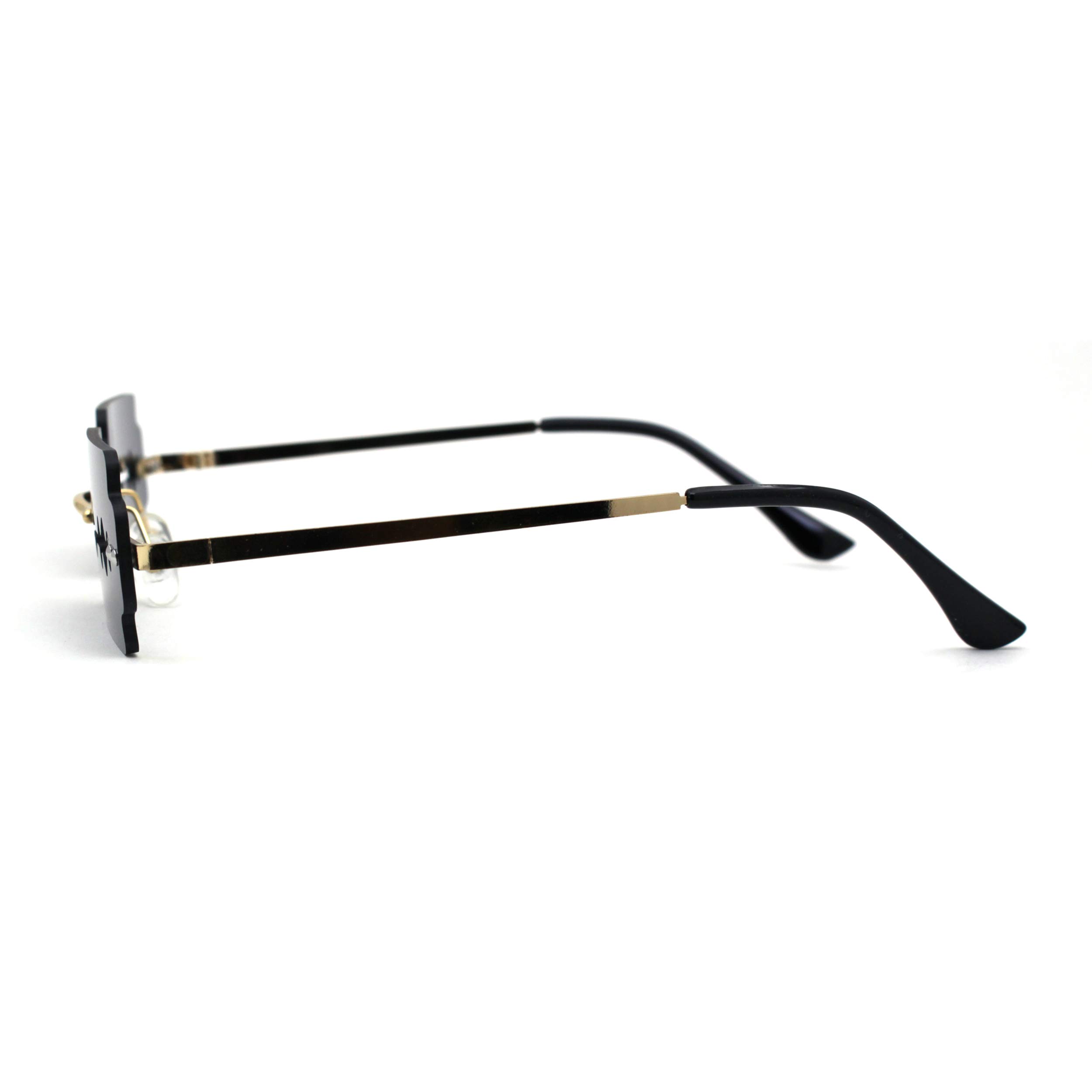 Stylish Razor Blade Shaped Hipster Rimless Sunglasses for Men & Women - Trendy UV Protection Shades for Outdoor, Beach, and Driving
