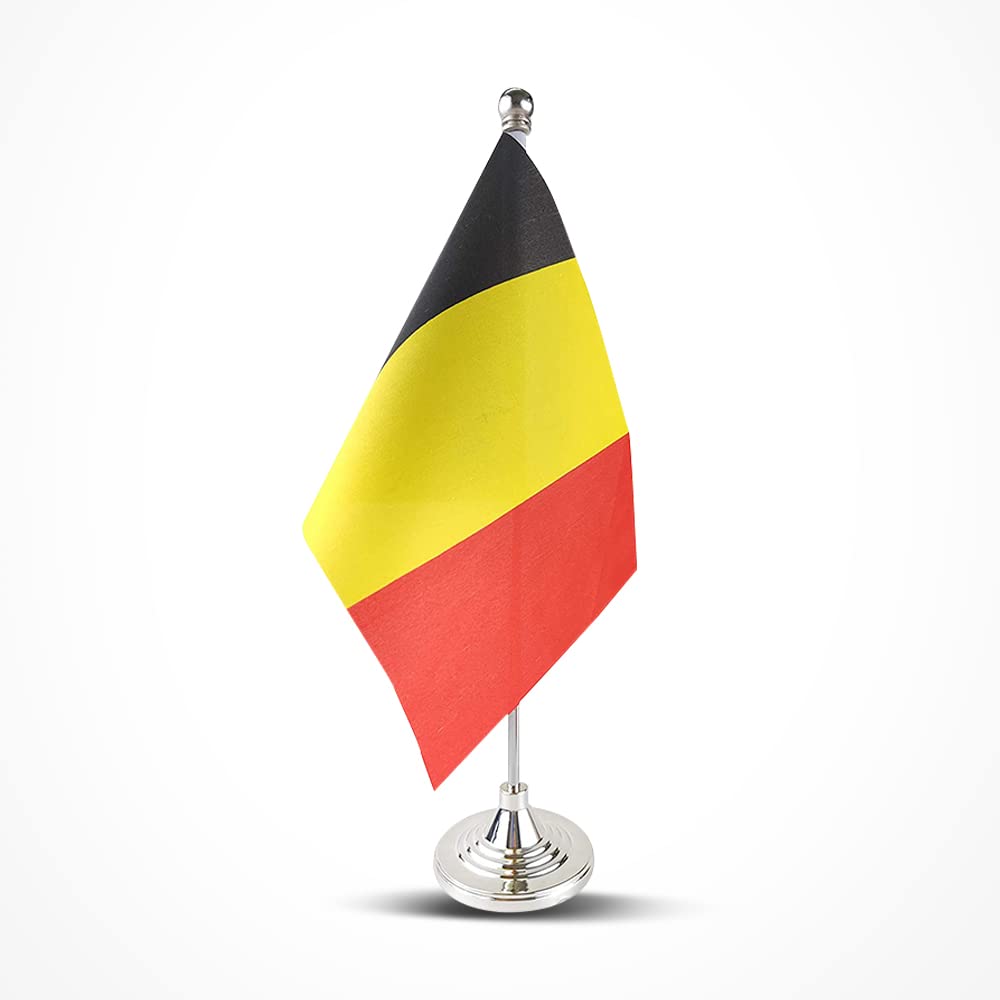 Belgium Flag - Small Mini Belgian Desk & Table Flags for Home, Office & Party Decorations - Perfect for National Day, Sports Events & Patriotic Displays