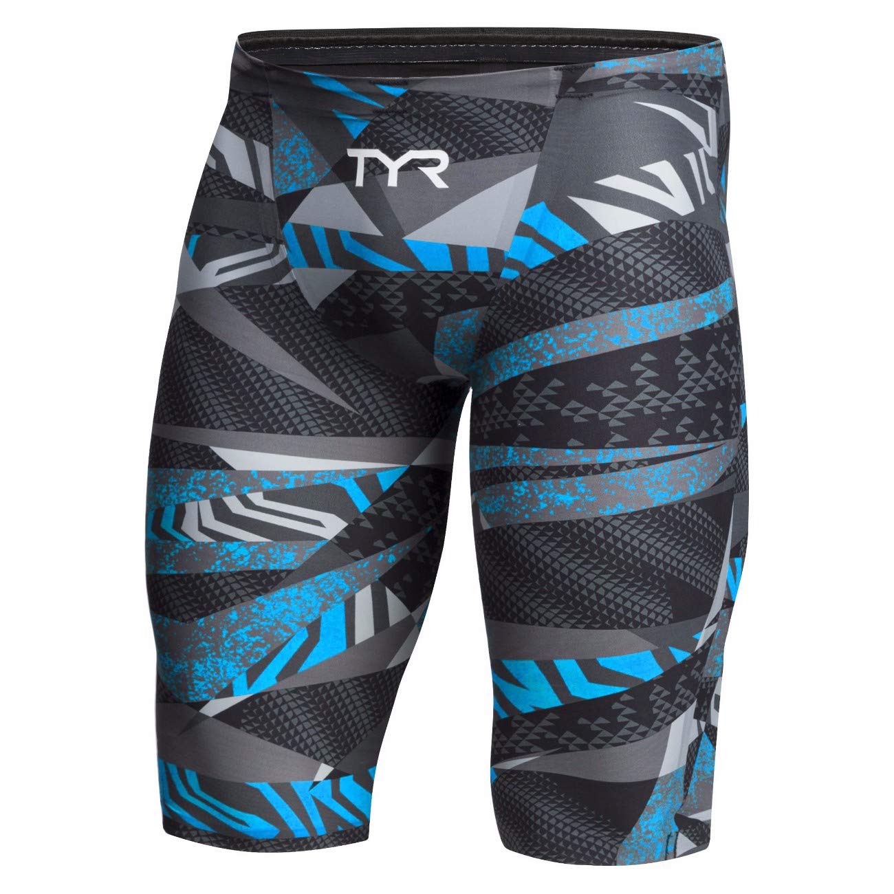 TYR Men's Black/Blue Swim Trunks - Quick Dry Swim Shorts for Men with Mesh Liner - Comfortable Beach & Pool Swimwear for Swimming, Surfing, and Water Sports