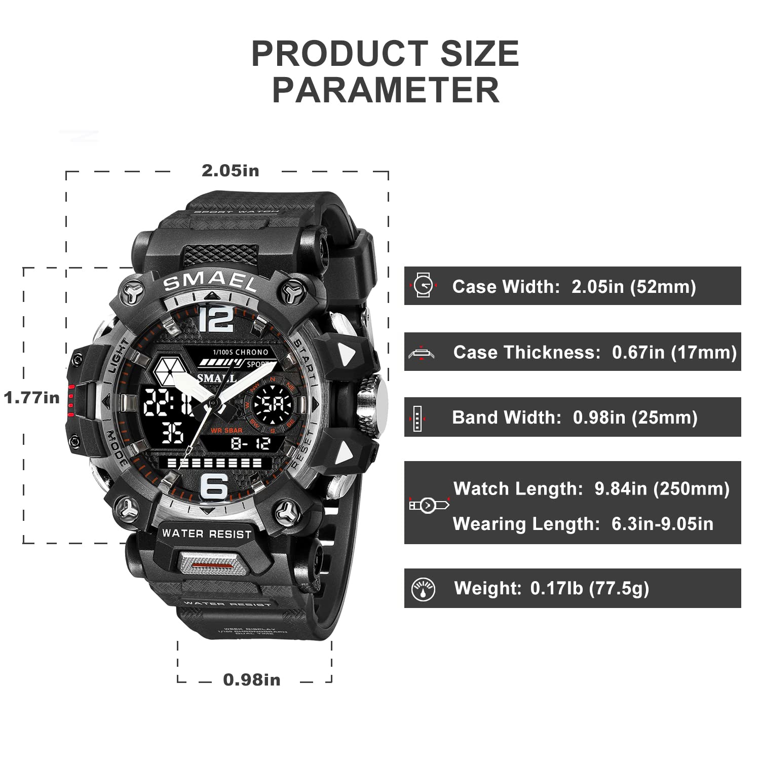 Military Tactical Watch for Men - Waterproof LED Digital Sports Watch with Durable Army Design - Perfect for Outdoor Adventures, Hiking, and Survival Training