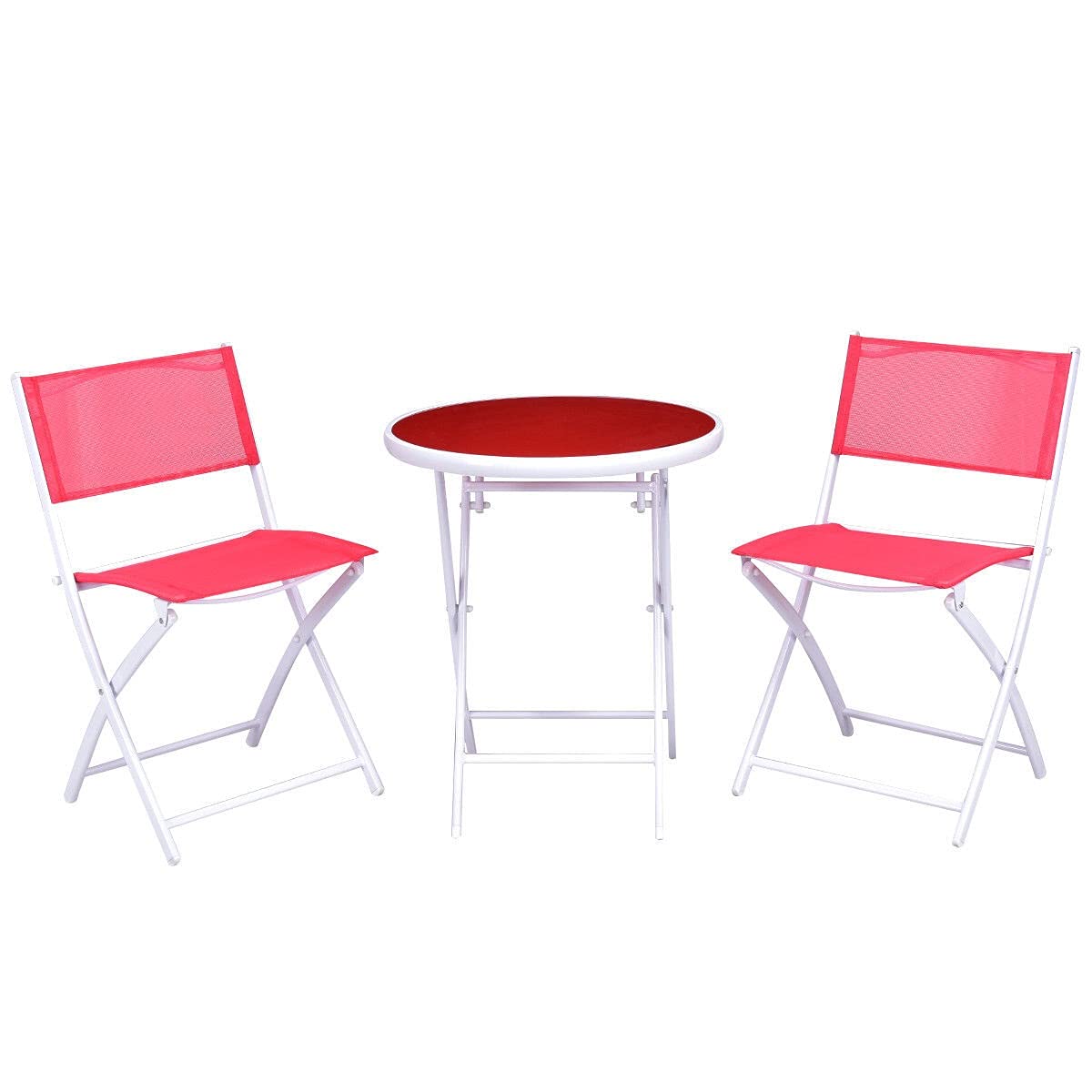 Outdoor Wicker Rattan Patio Bistro Set 3-Piece Folding Table and Chairs - Garden, Backyard, Balcony Furniture for Relaxing & Dining Al Fresco