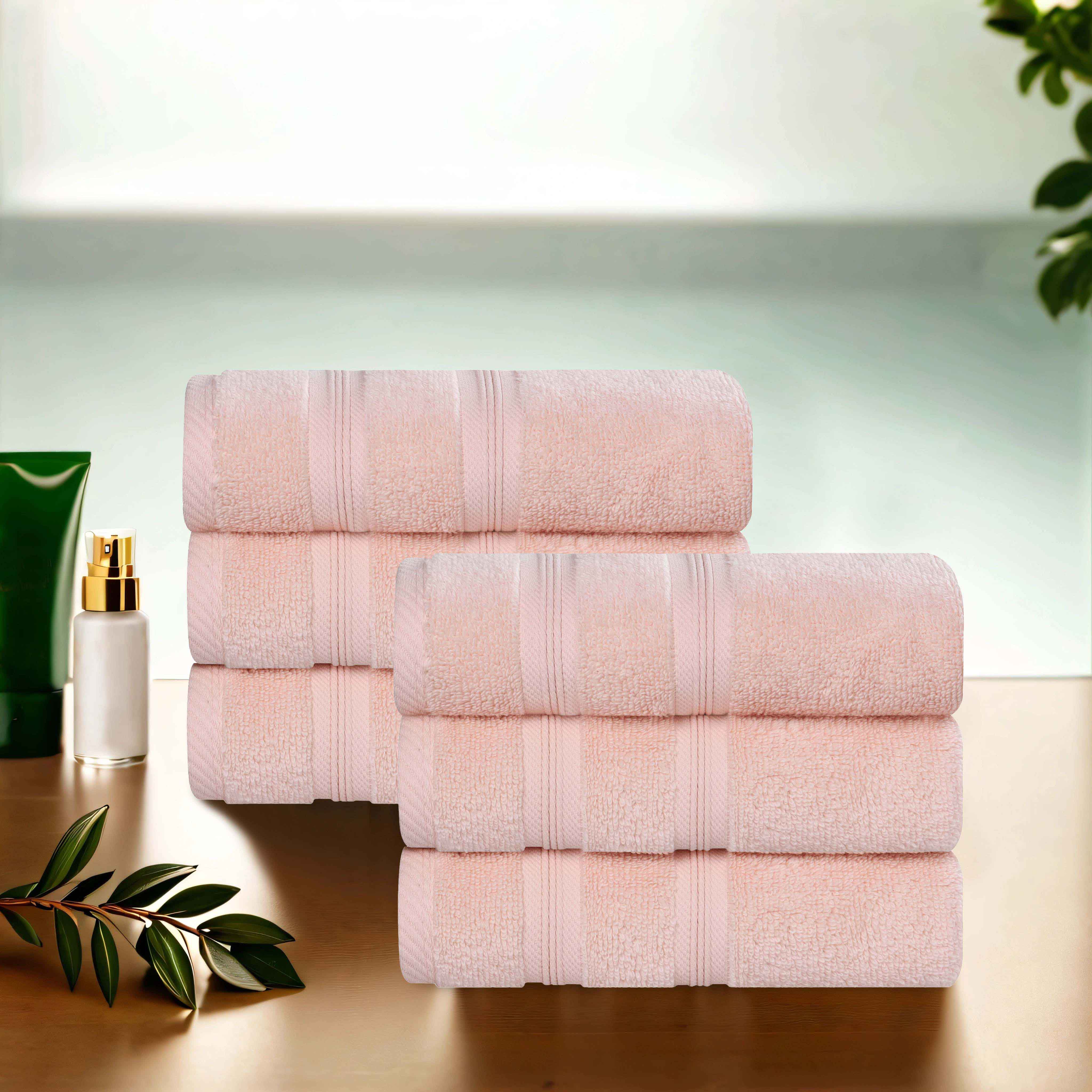 Premium 6-Pack Medium Weight Cotton Hand Towels - Soft, Absorbent & Zero Twist for Bathroom, Kitchen & Gym - Smart Dry Technology for Quick Drying