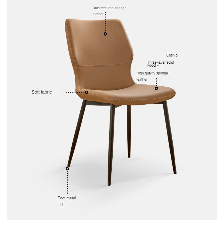 Premium Organic Leather Soft Dining Chairs - Set of 4 for Living Room, Dining Room & Office - Eco-Friendly & Comfortable Seating Furniture
