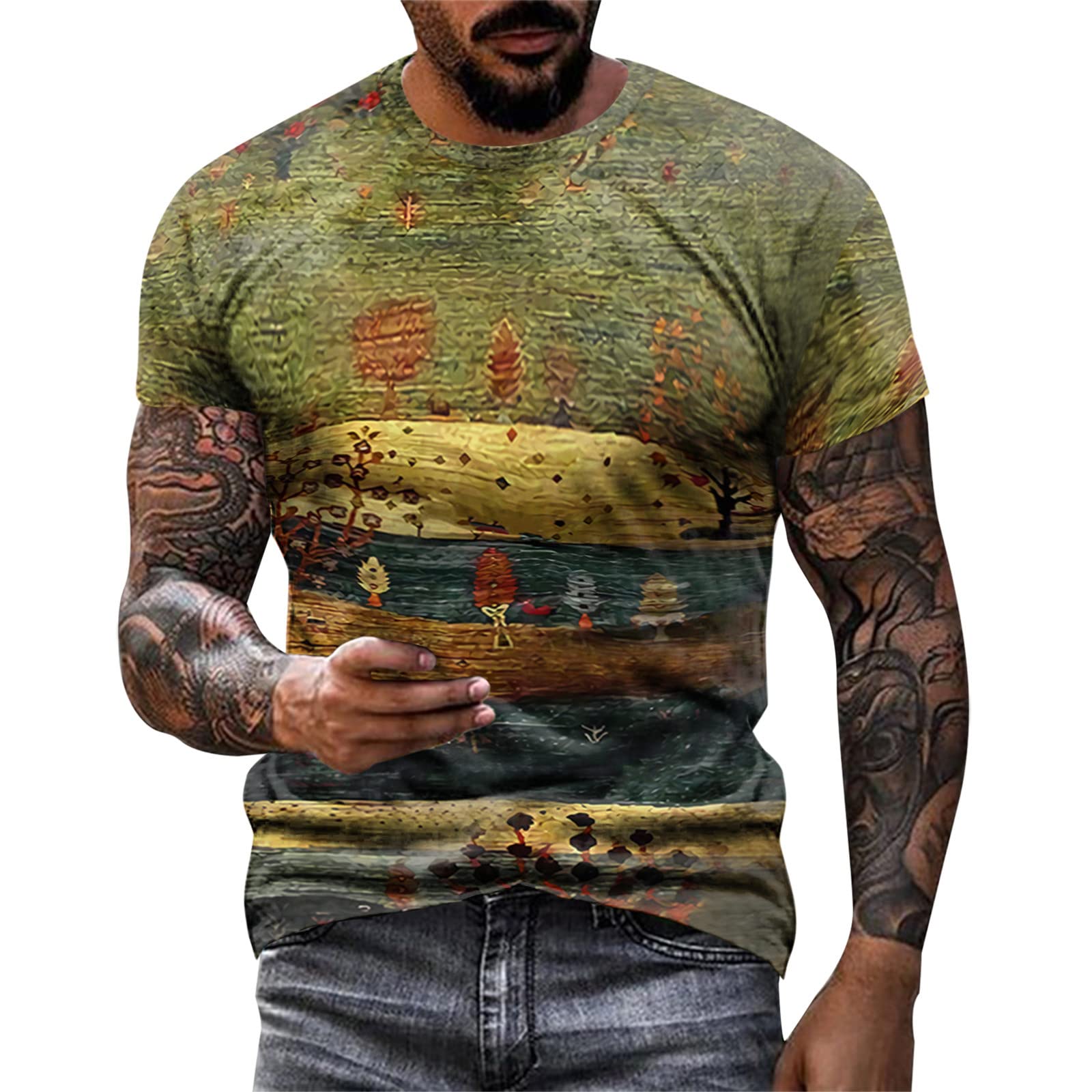 **Men's Cotton Henley T-Shirts - Casual Short & Long Sleeve Tank Tops for Men - Fashionable V-Neck Shirts for Valentine's Day, Gym & Everyday Wear**
