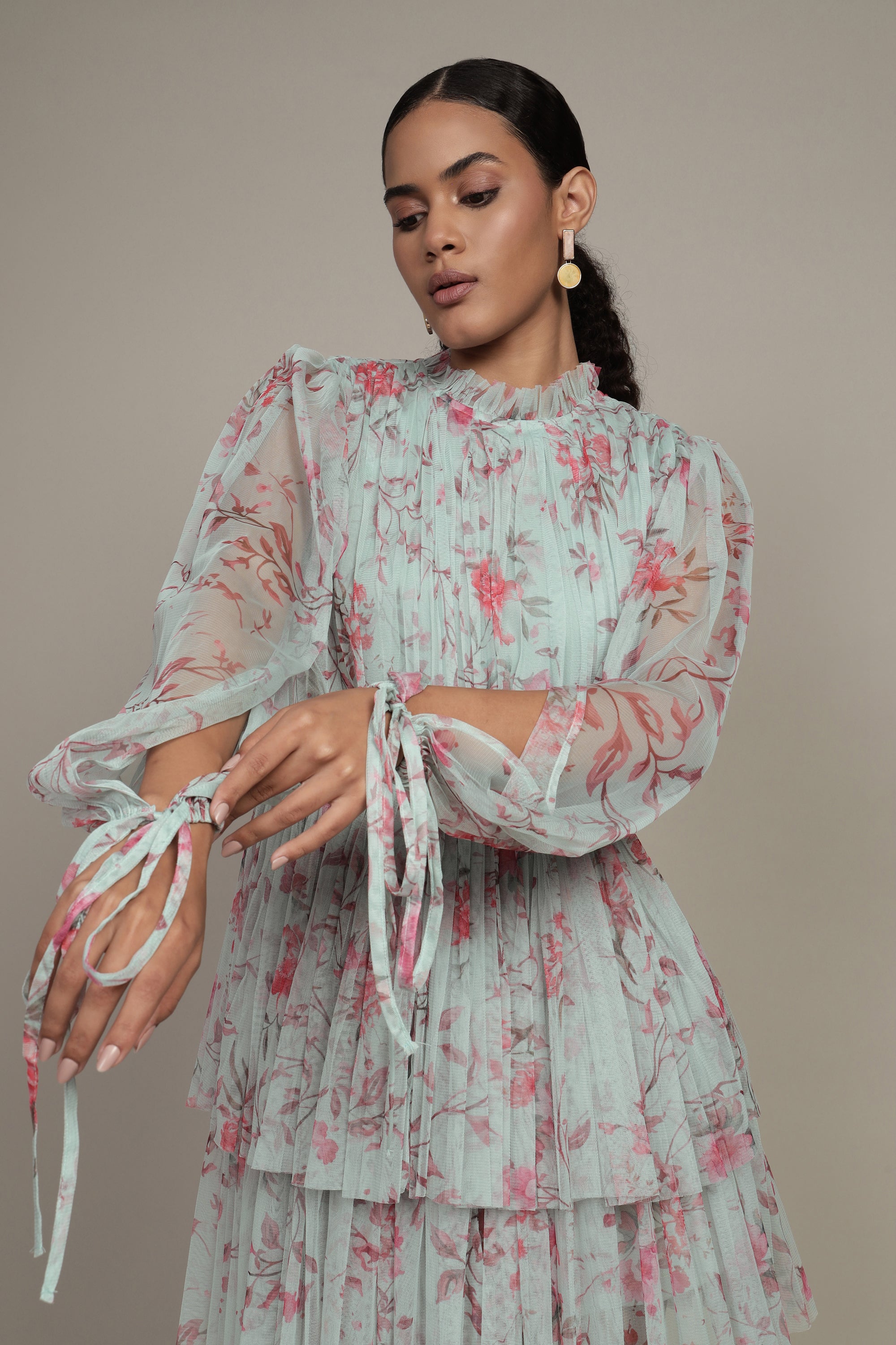 Randee Mini Dress in Sage Print - Flowy Summer Dress for Women, Boho Chic Floral Print, Casual & Party Wear, Perfect for Beach, Vacation, and Date Nights