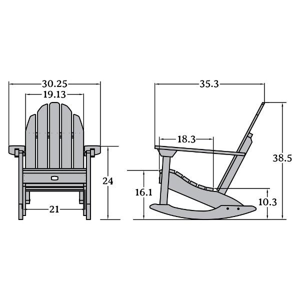 Premium Adirondack Rocking Chair - Solid Wood Outdoor Rocker for Patio, Garden & Porch - Comfortable & Durable for Relaxing, Reading & Enjoying Nature